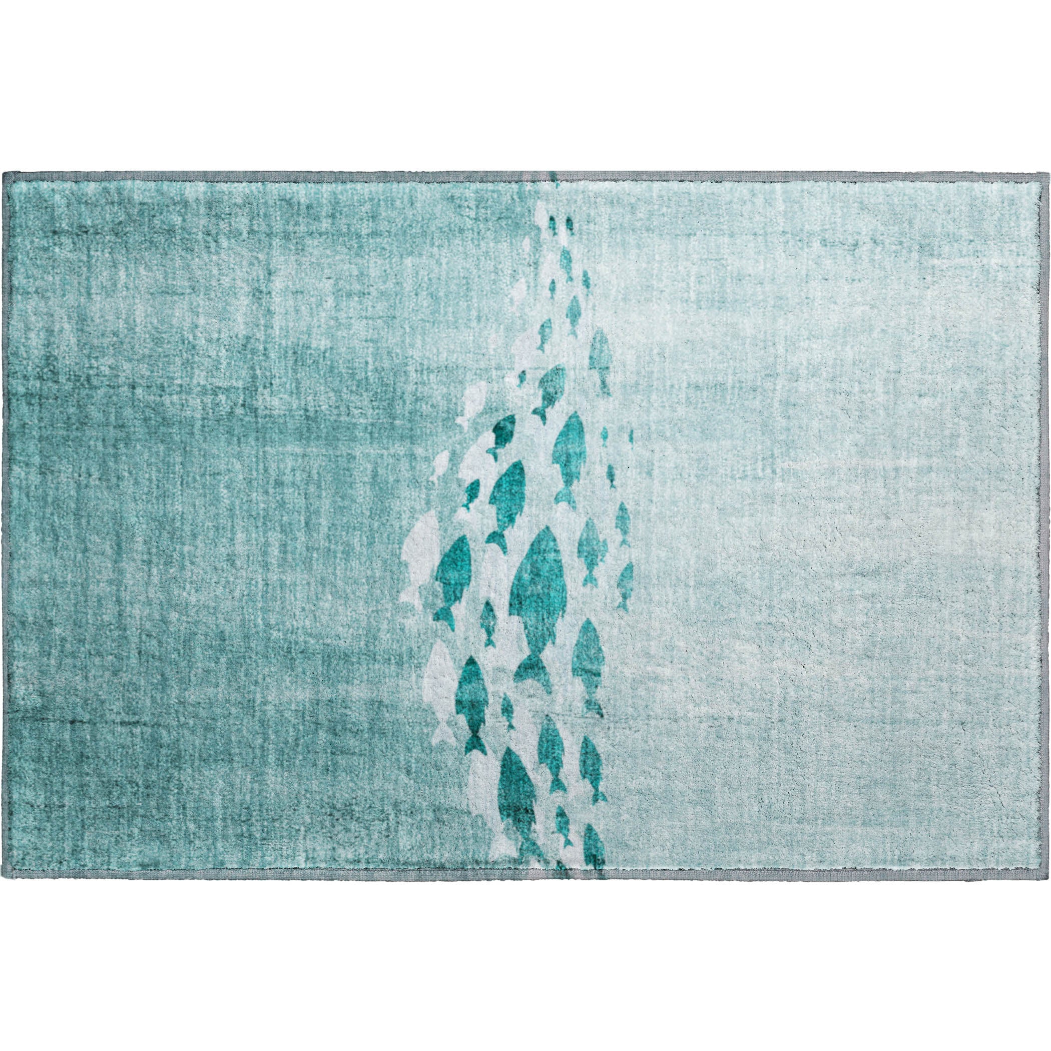 Athens Machine Washable Transitional Teal Rug 1'8" x 2'6" #shape_Rectangle