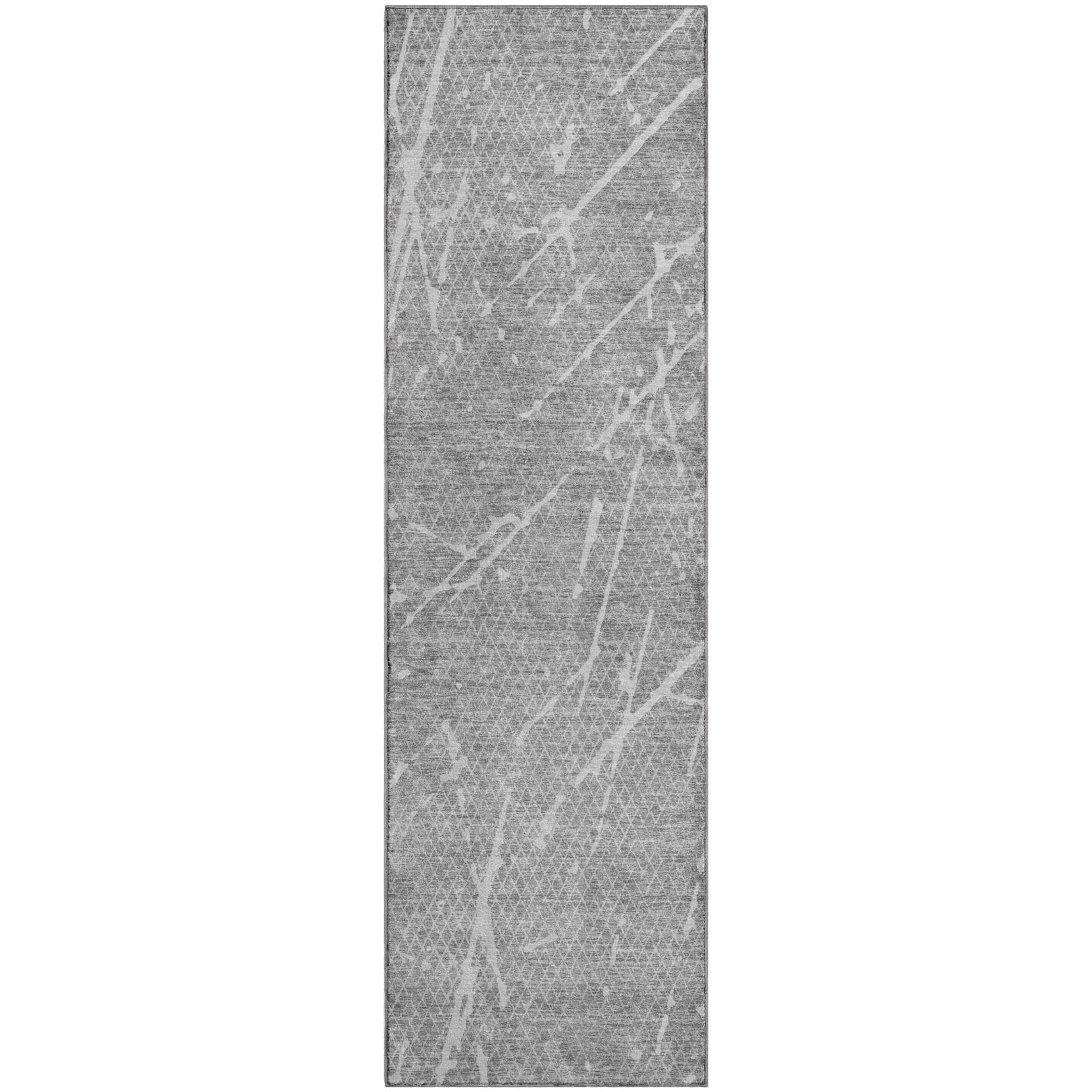 Luang Prabang Machine Washable Transitional Gray Rug 2'3" x 7'6" #shape_Runner