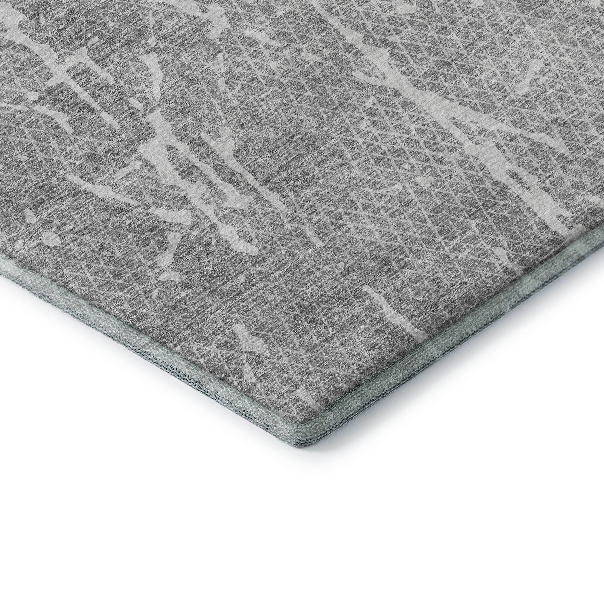 Luang Prabang Machine Washable Transitional Gray Rug 1'8" x 2'6" #shape_Rectangle