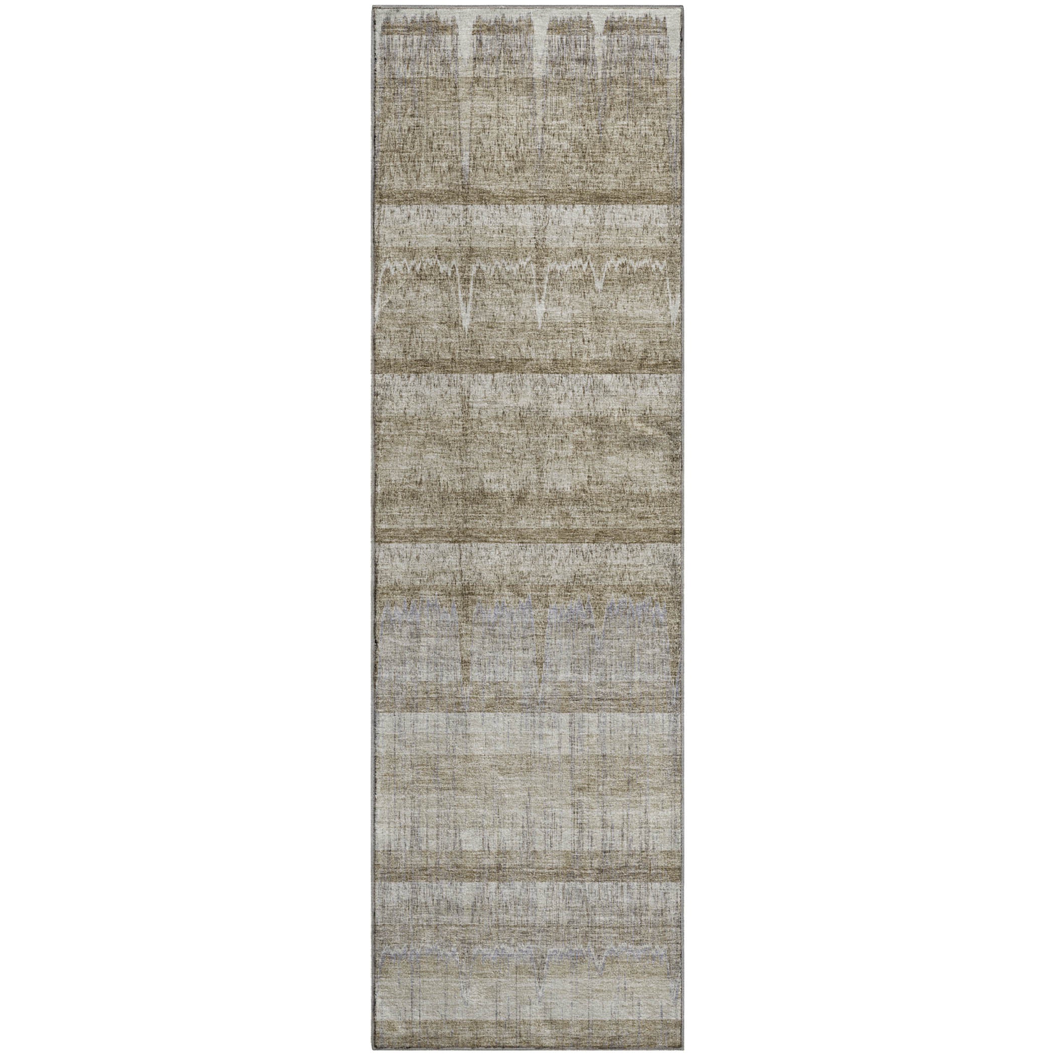 Kotor Machine Washable Transitional Taupe Brown Rug 2'3" x 7'6" #shape_Runner