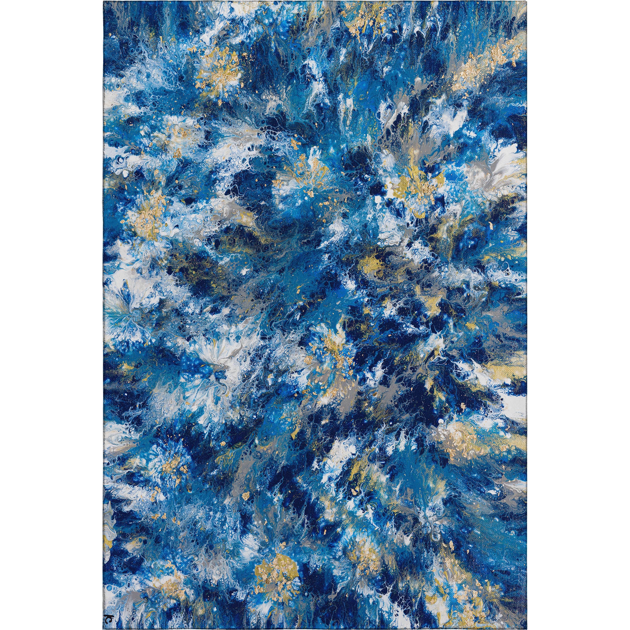 Seville Machine Washable Contemporary Blue Rug 2'6" x 3'10" #shape_Rectangle
