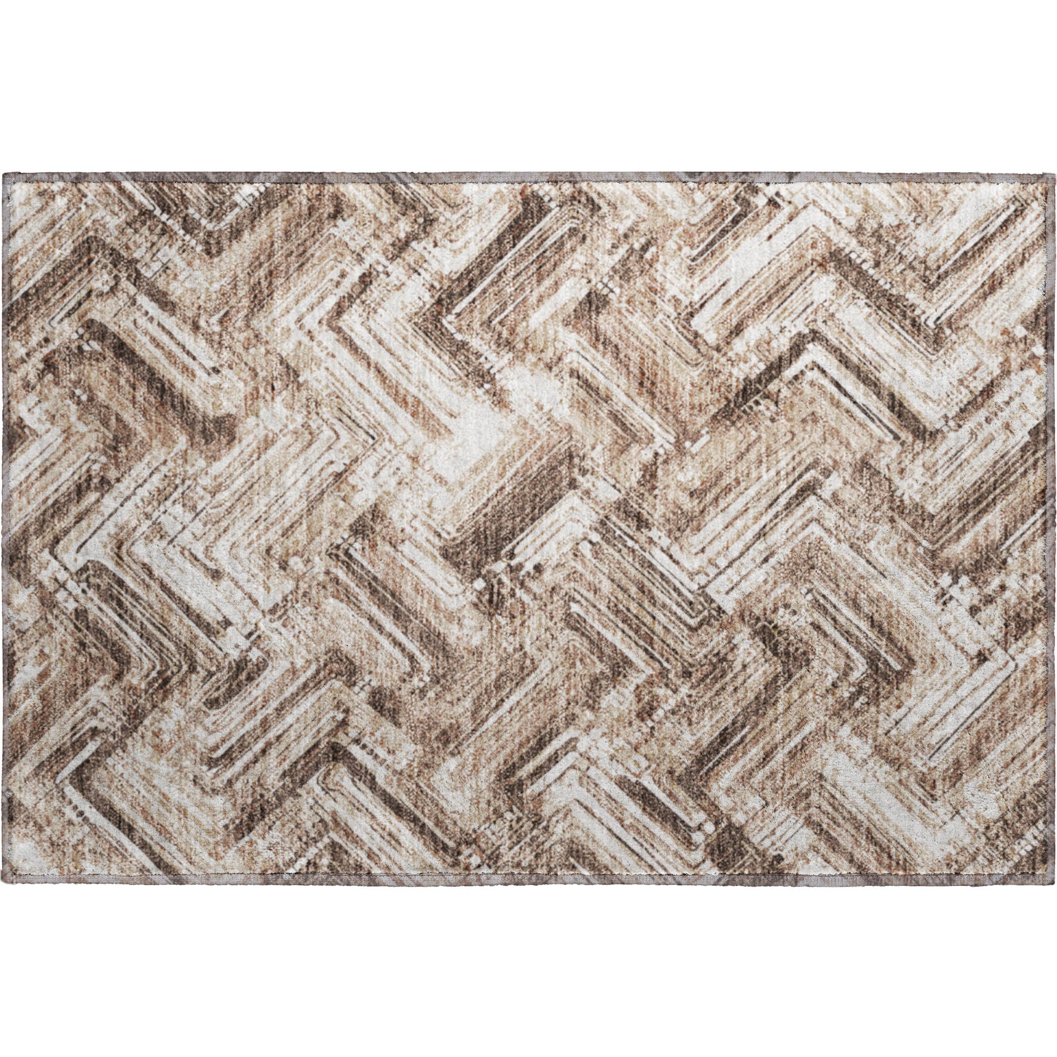 Istanbul Machine Washable Transitional Brown Rug 1'8" x 2'6" #shape_Rectangle