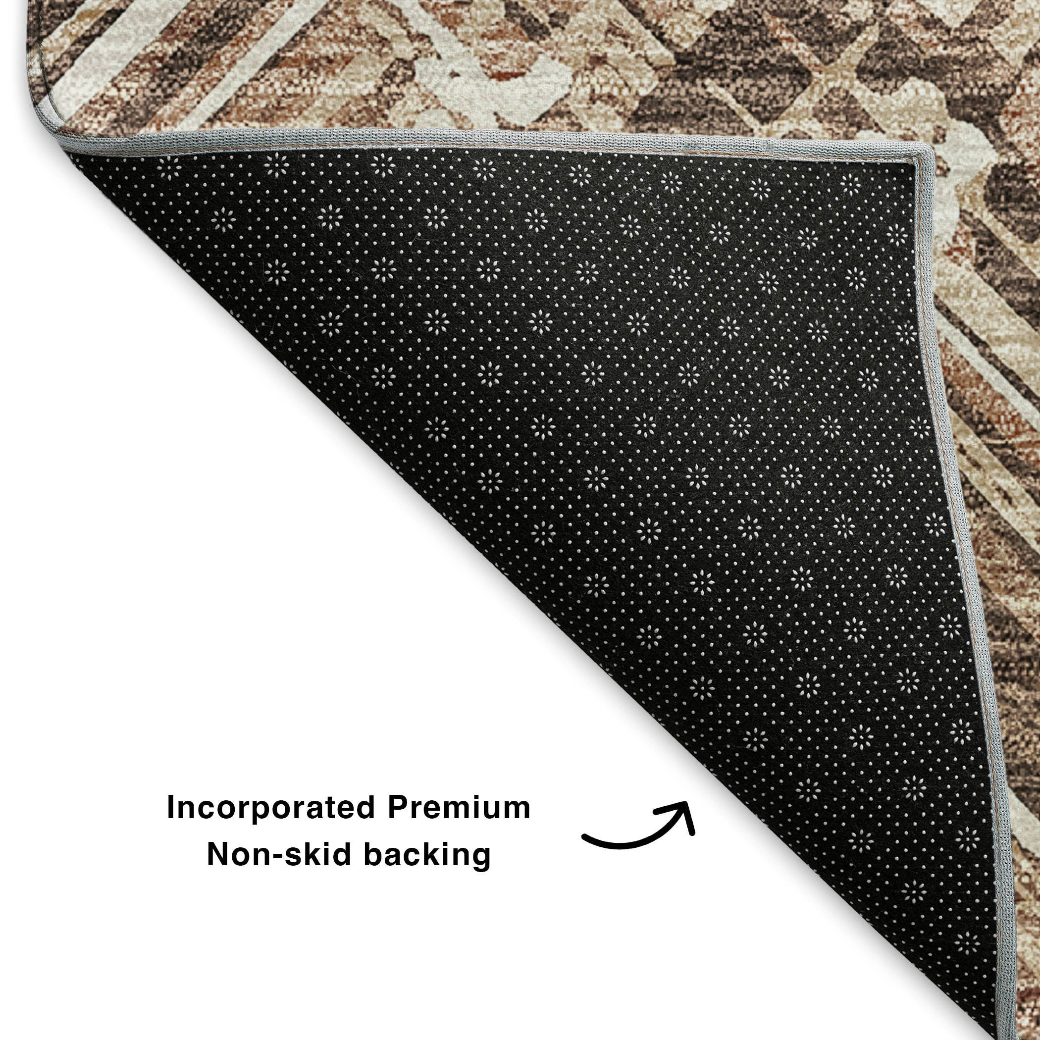 Istanbul Machine Washable Transitional Brown Rug 1'8" x 2'6" #shape_Rectangle