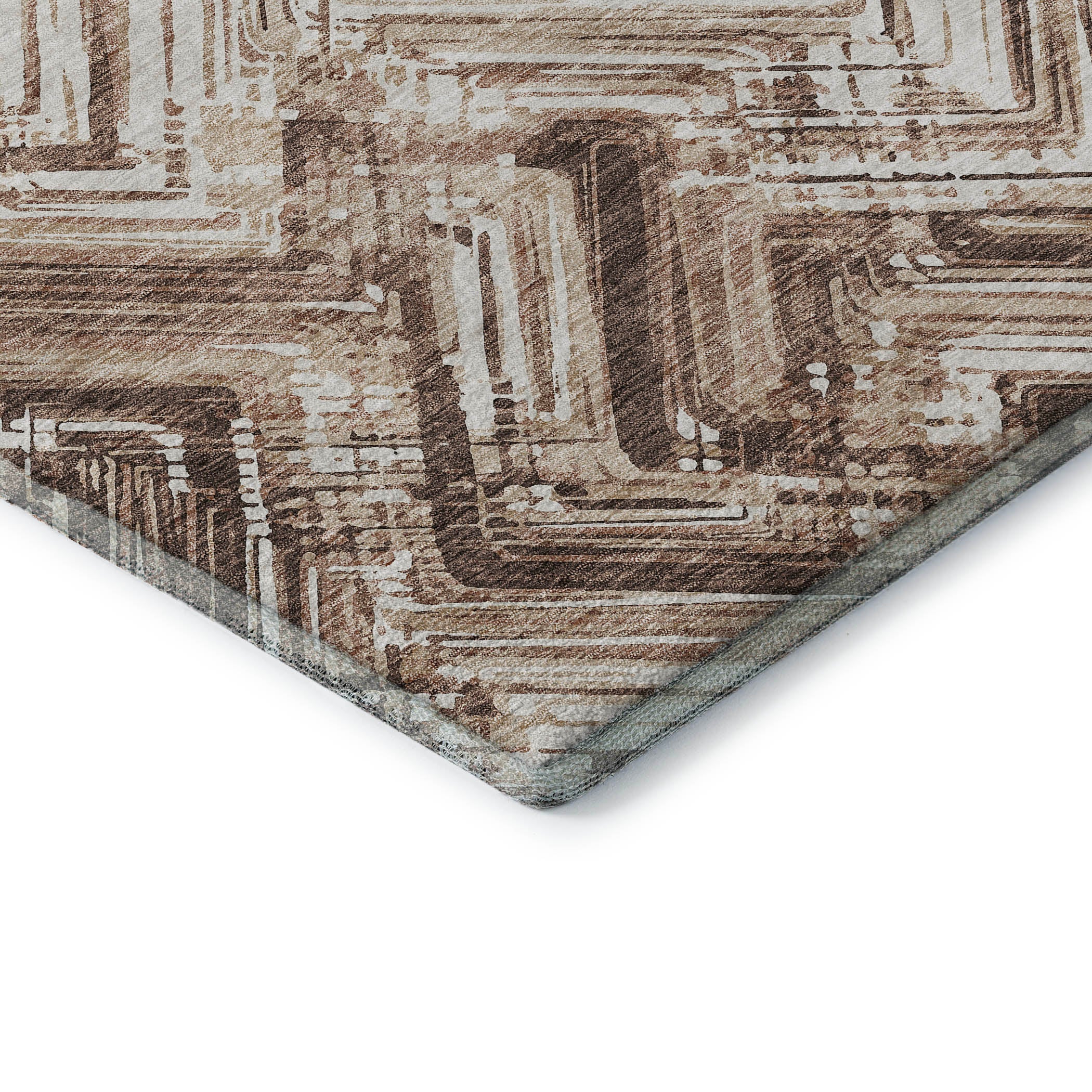 Istanbul Machine Washable Transitional Brown Rug 1'8" x 2'6" #shape_Rectangle