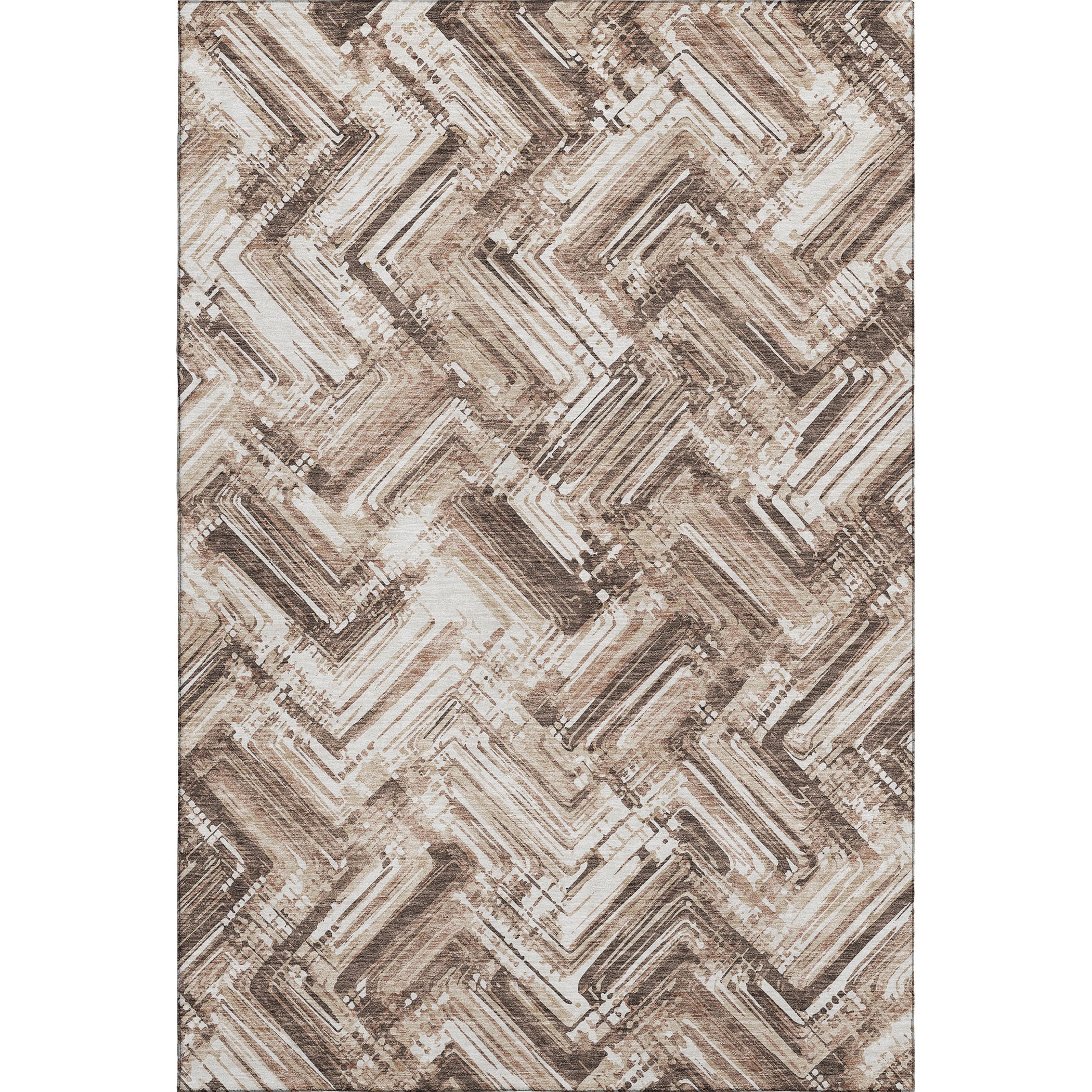 Istanbul Machine Washable Transitional Brown Rug 2'6" x 3'10" #shape_Rectangle