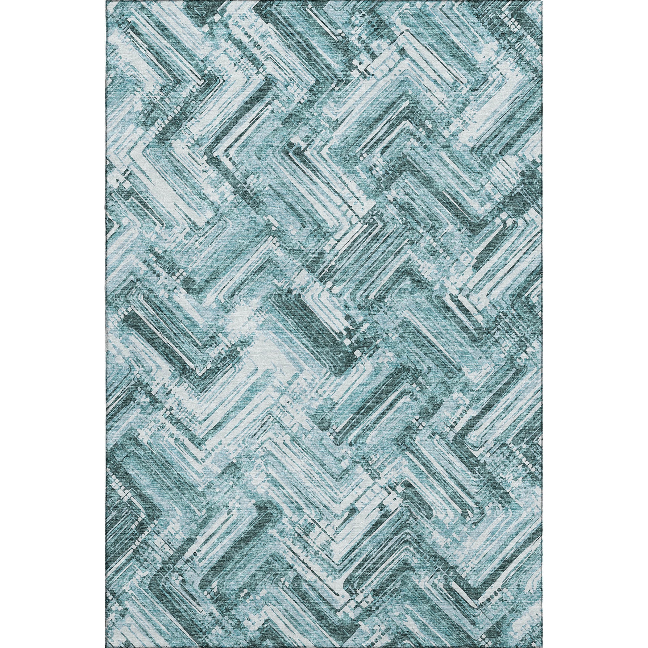Istanbul Machine Washable Transitional Teal Rug 2'6" x 3'10" #shape_Rectangle