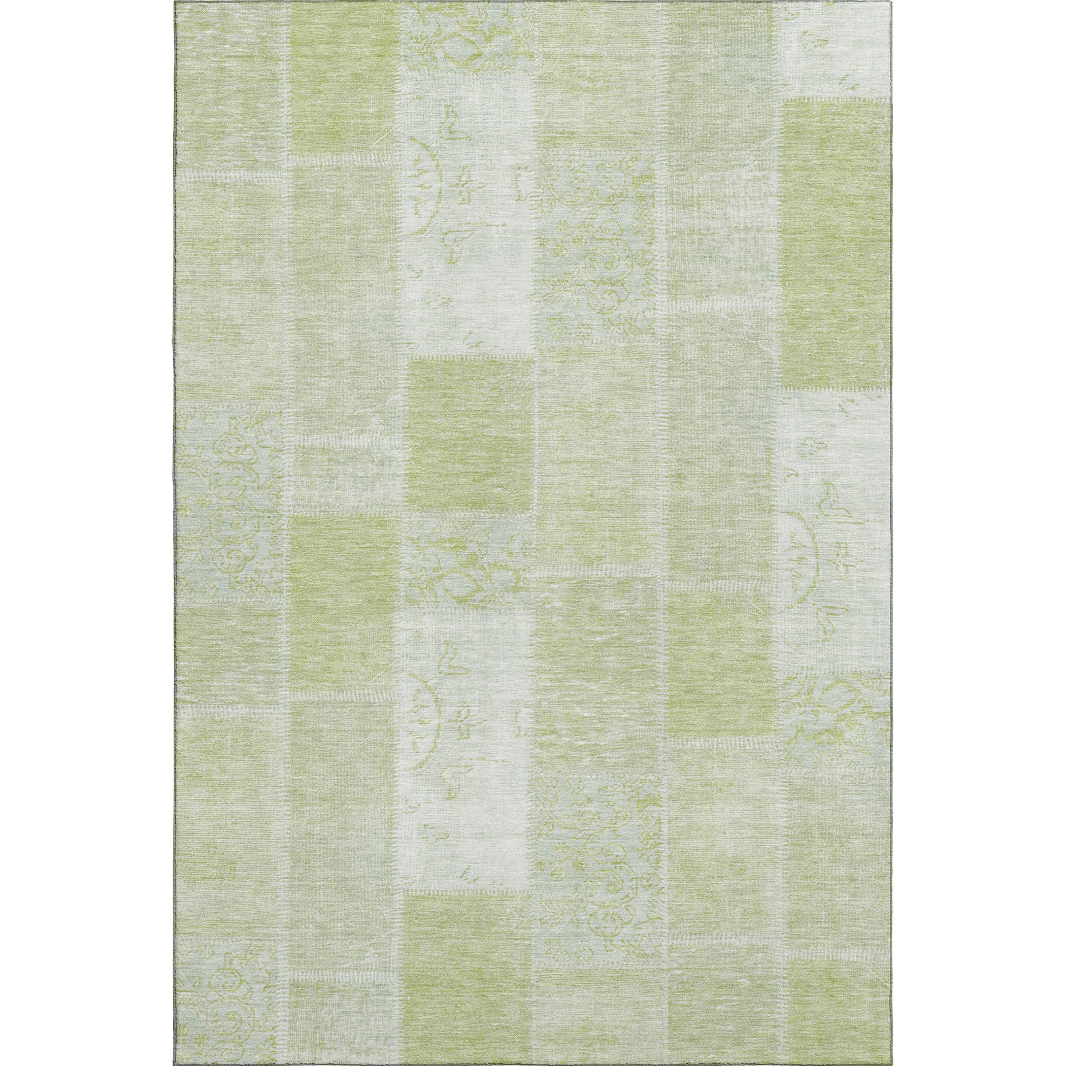 Lima Machine Washable Traditional Aloe Green Rug 2'6" x 3'10" #shape_Rectangle