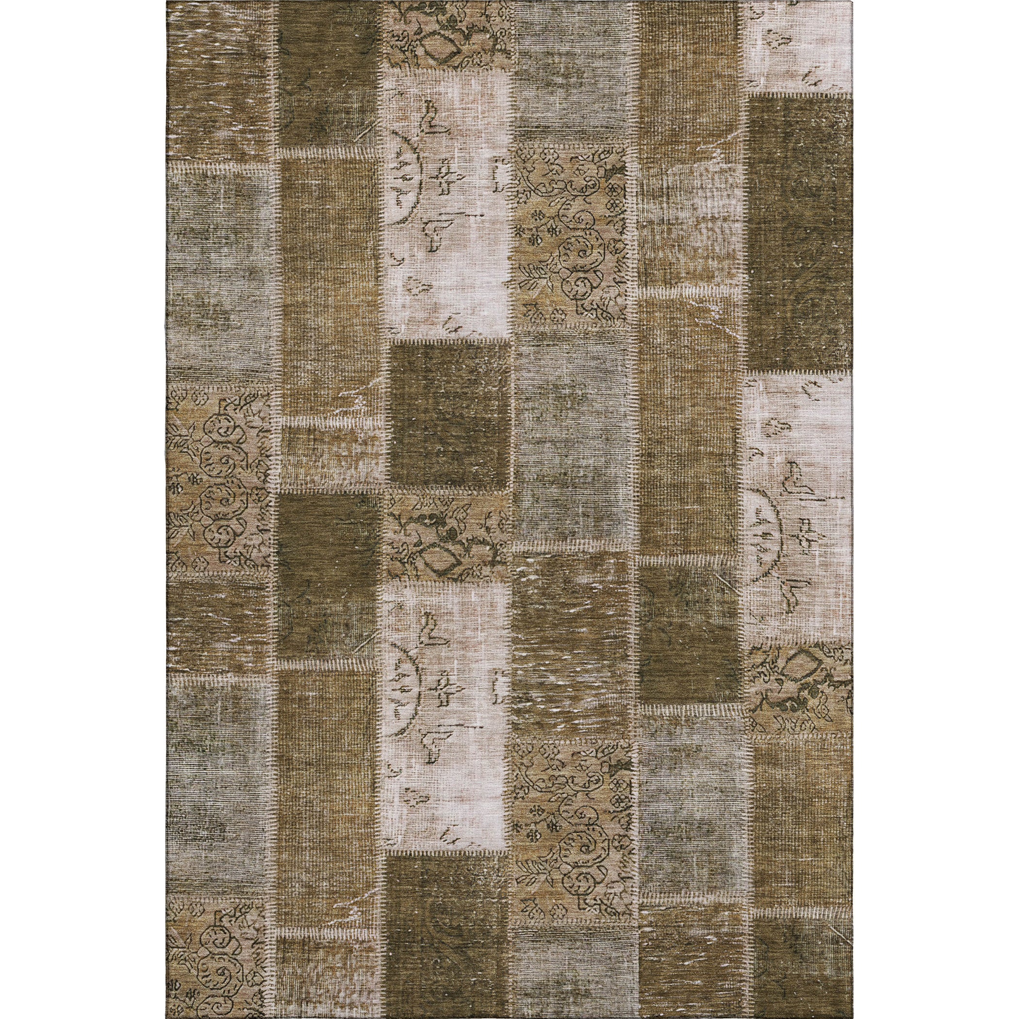 Lima Machine Washable Traditional Brown Rug 2'6" x 3'10" #shape_Rectangle