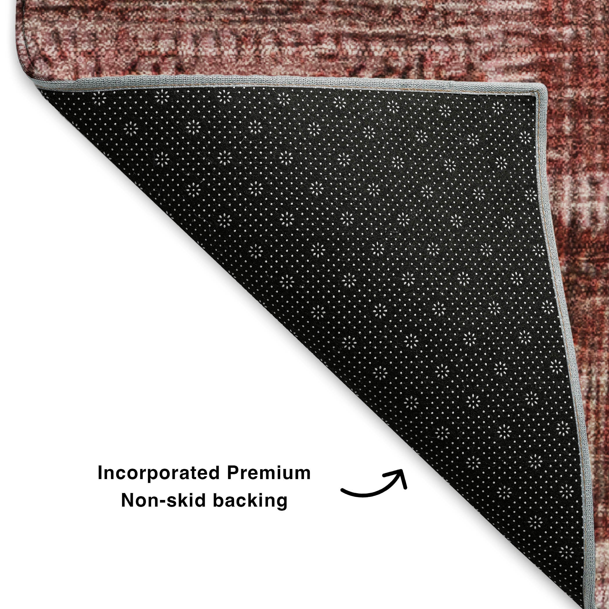 Lima Machine Washable Traditional Burgundy Red Rug 1'8" x 2'6" #shape_Rectangle