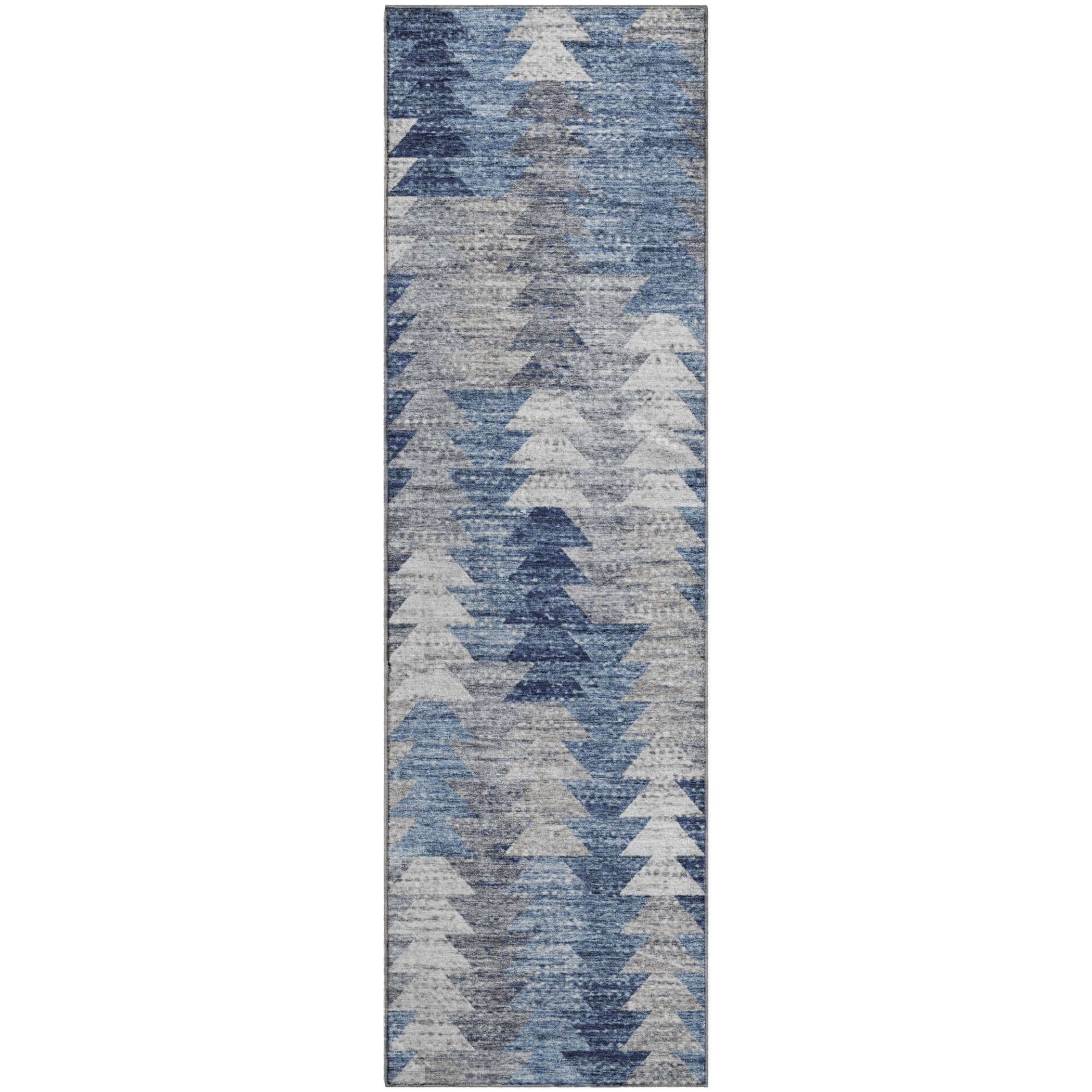 Luang Prabang Machine Washable Transitional Blue Rug 2'3" x 7'6" #shape_Runner