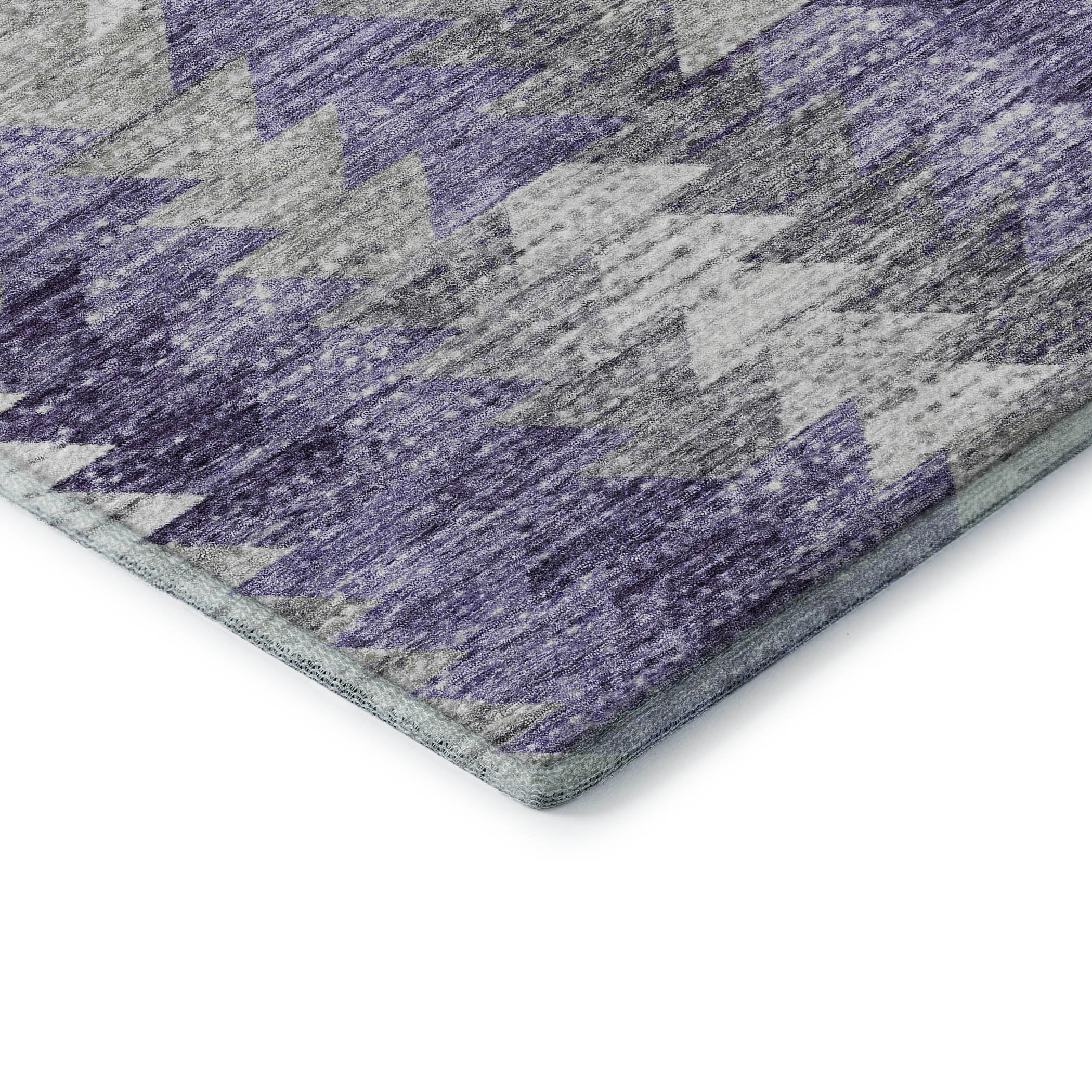 Luang Prabang Machine Washable Transitional Purple Rug 1'8" x 2'6" #shape_Rectangle