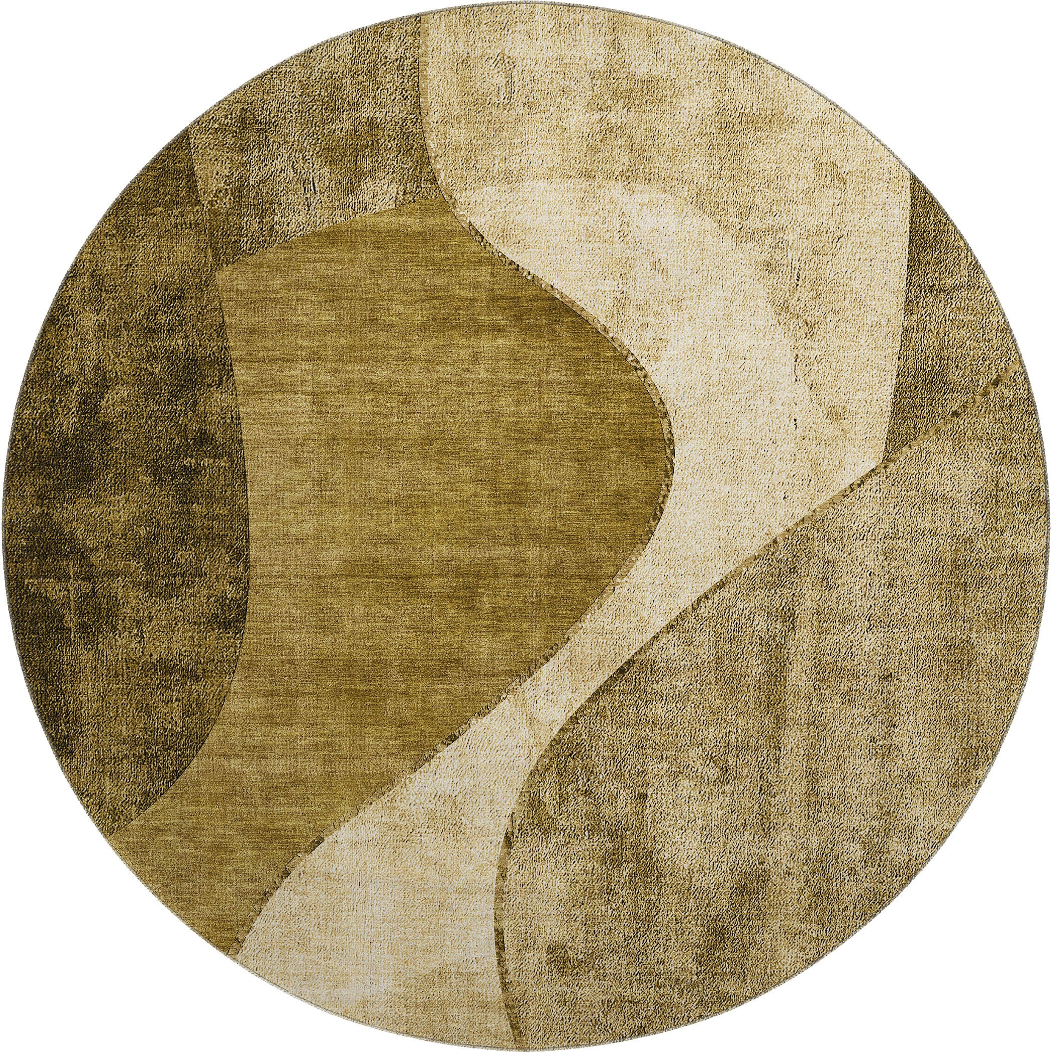 Valletta Machine Washable Transitional Brown Rug 8' x 8' #shape_Round