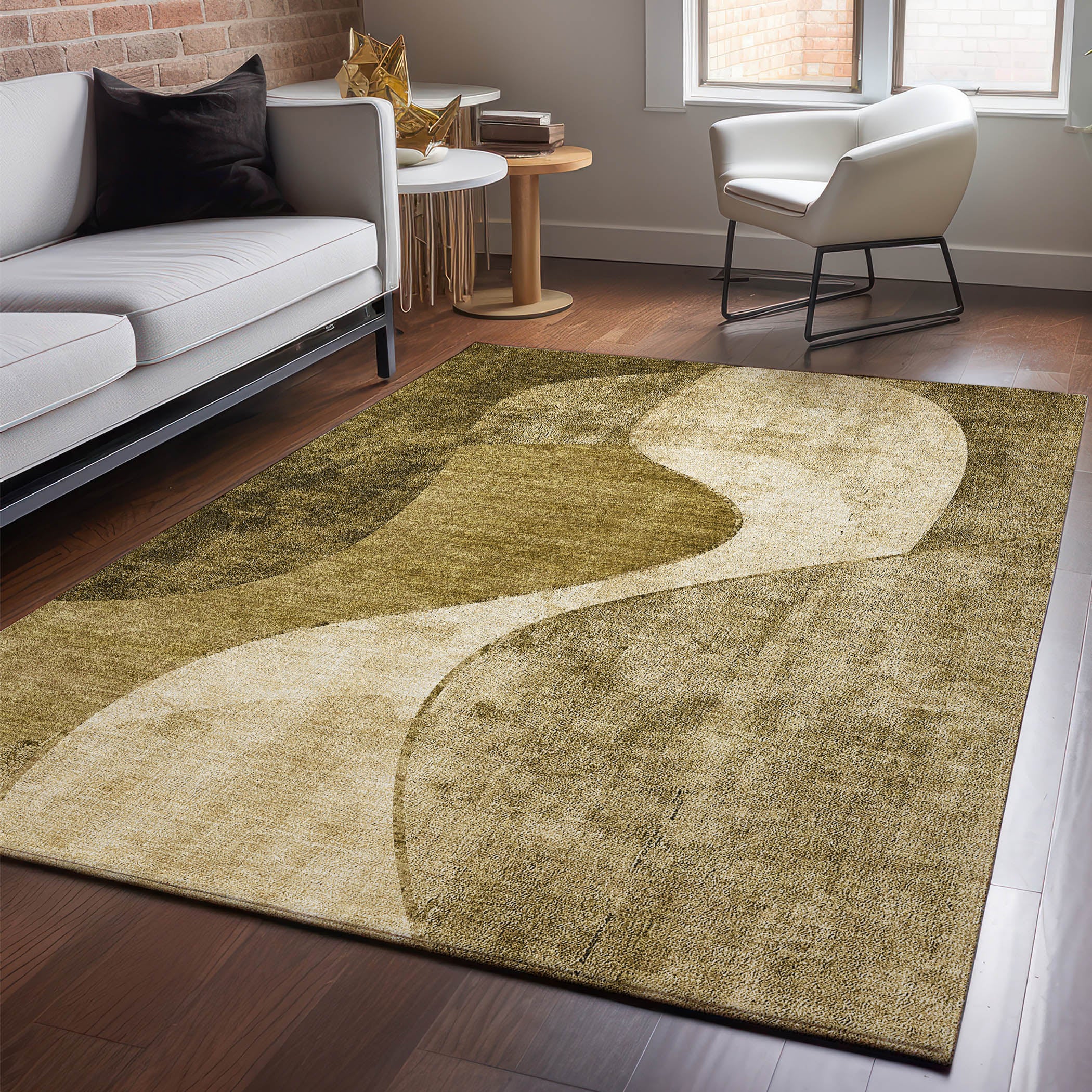 Valletta Machine Washable Transitional Brown Rug 2'6" x 3'10" #shape_Rectangle
