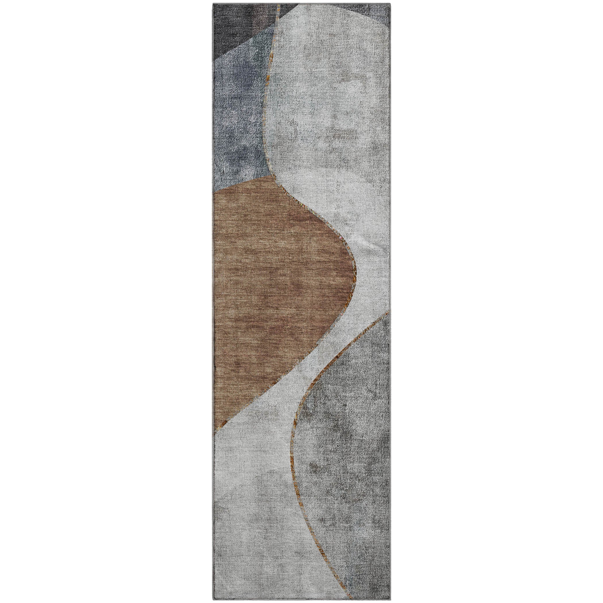 Valletta Machine Washable Transitional Gray Rug 2'3" x 7'6" #shape_Runner