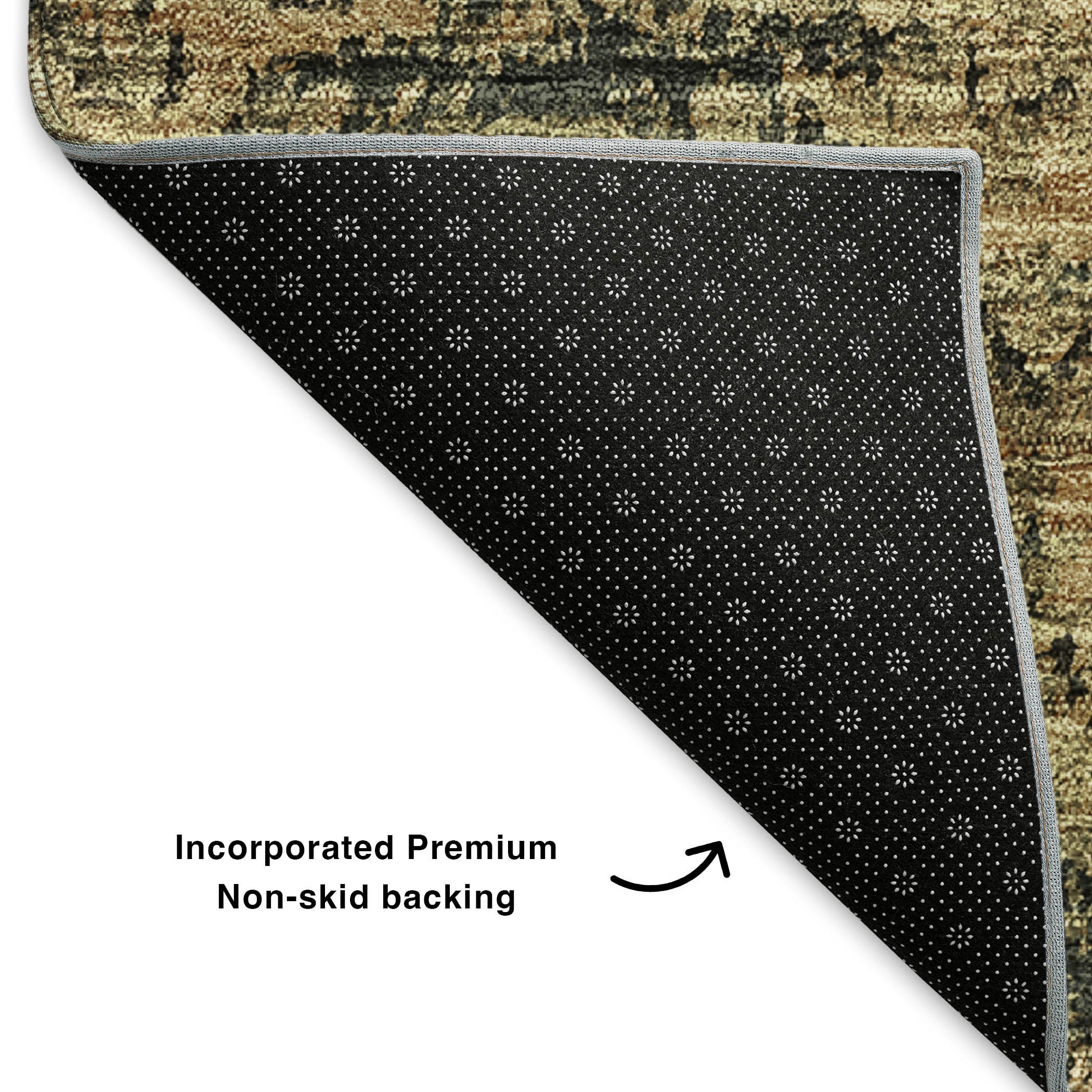 Rome Machine Washable Transitional Charcoal Gray Rug 1'8" x 2'6" #shape_Rectangle
