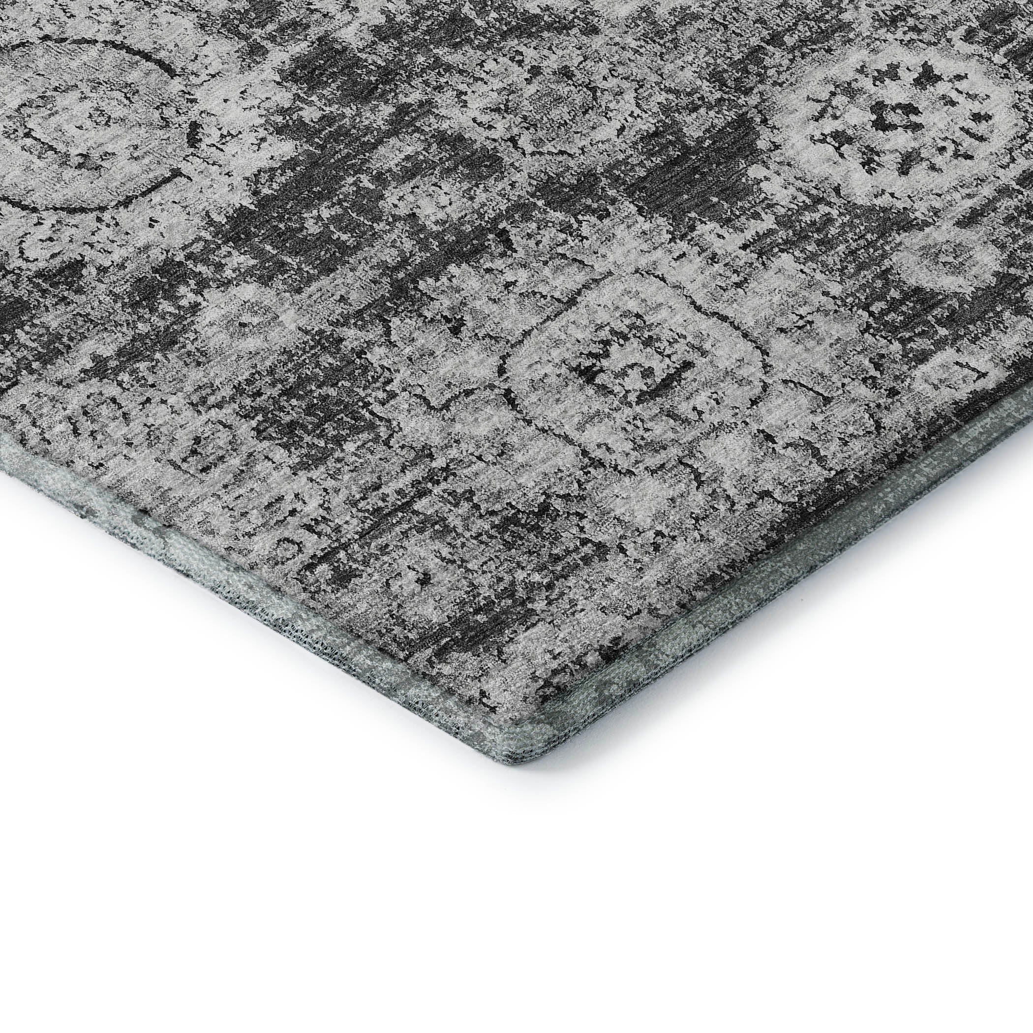 Rome Machine Washable Transitional Gray Rug 1'8" x 2'6" #shape_Rectangle