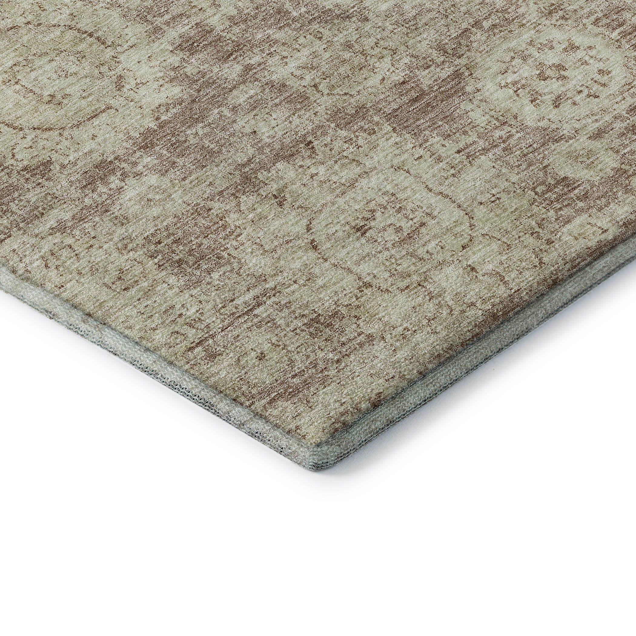 Rome Machine Washable Transitional Mocha Brown Rug 1'8" x 2'6" #shape_Rectangle