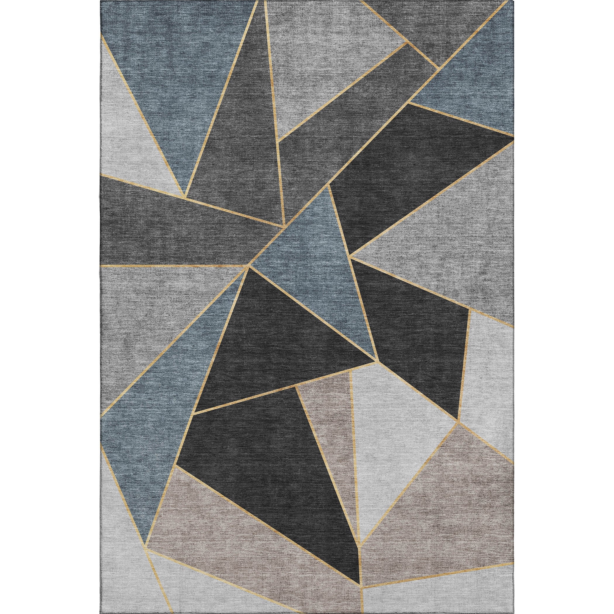 Mdina Machine Washable Transitional Blue Rug 2'6" x 3'10" #shape_Rectangle