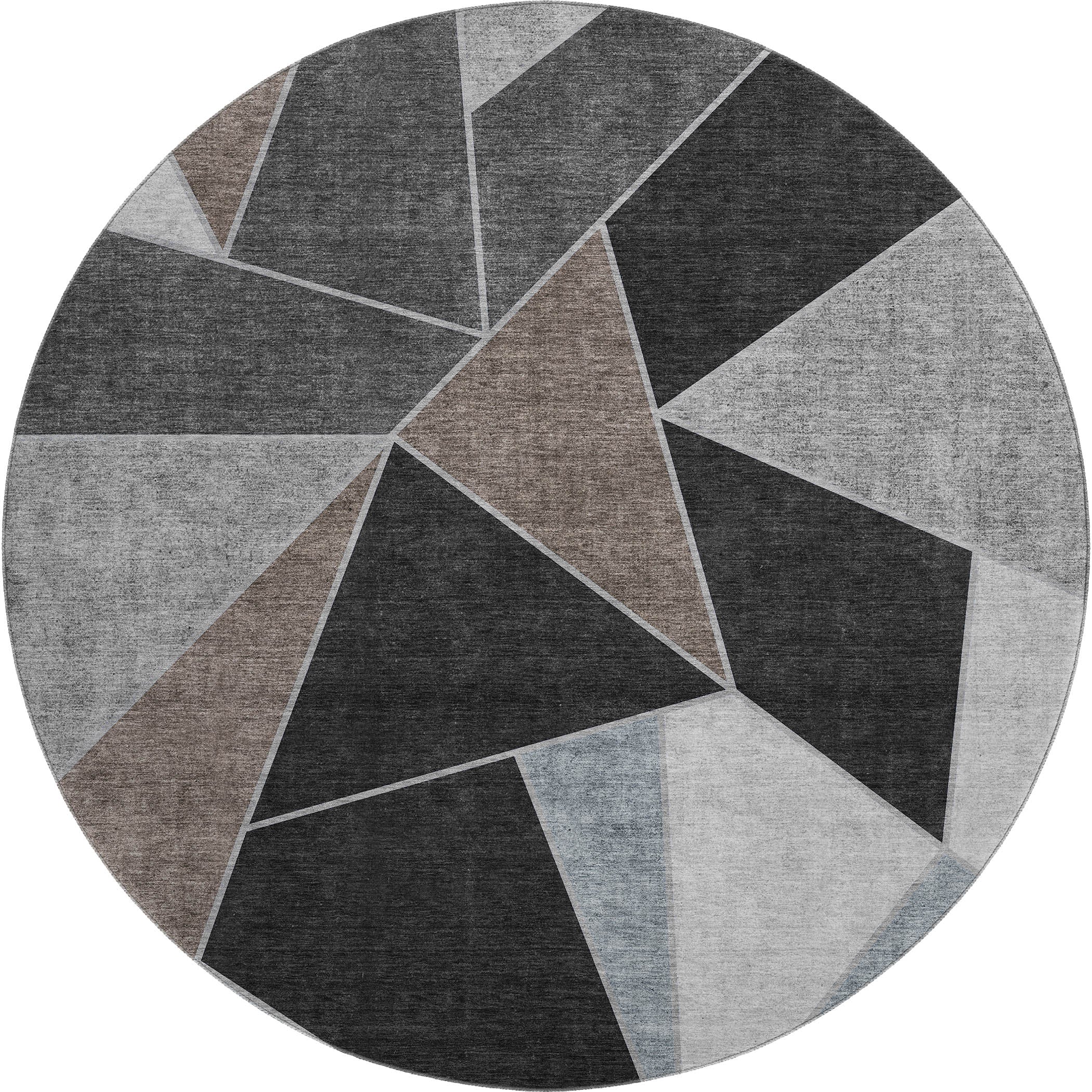 Mdina Machine Washable Transitional Chocolate Brown Rug 8' x 8' #shape_Round