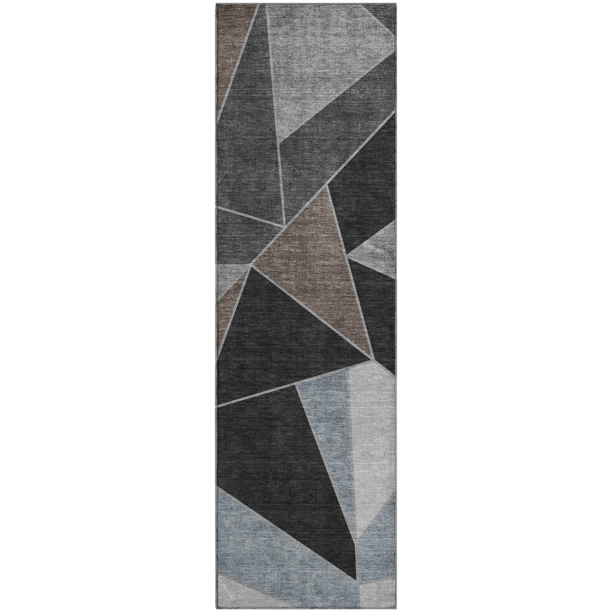 Mdina Machine Washable Transitional Chocolate Brown Rug 2'3" x 7'6" #shape_Runner