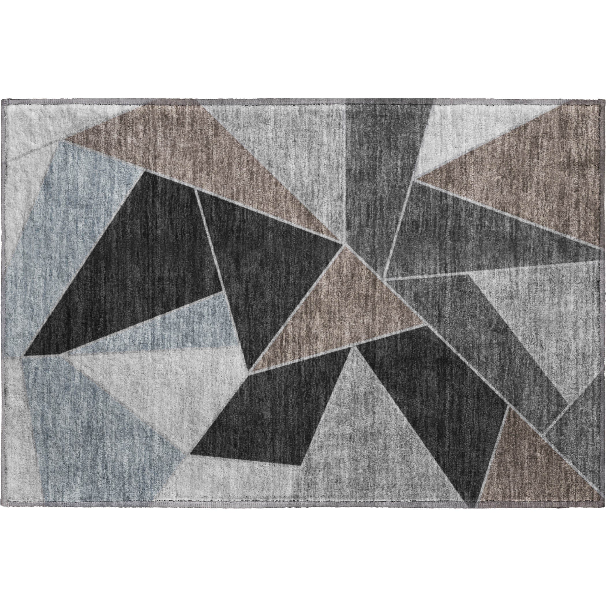Mdina Machine Washable Transitional Chocolate Brown Rug 1'8" x 2'6" #shape_Rectangle