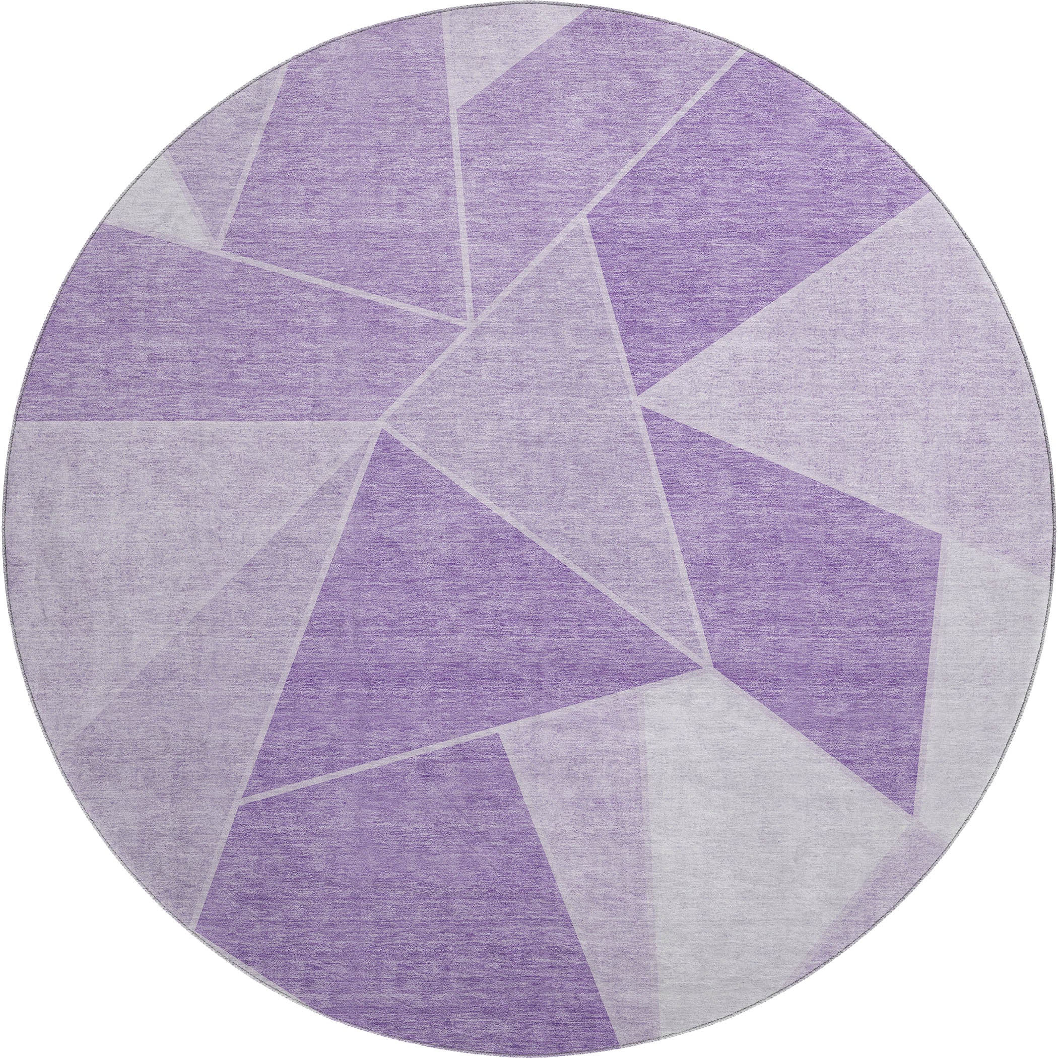 Mdina Machine Washable Transitional Lilac Purple Rug 8' x 8' #shape_Round