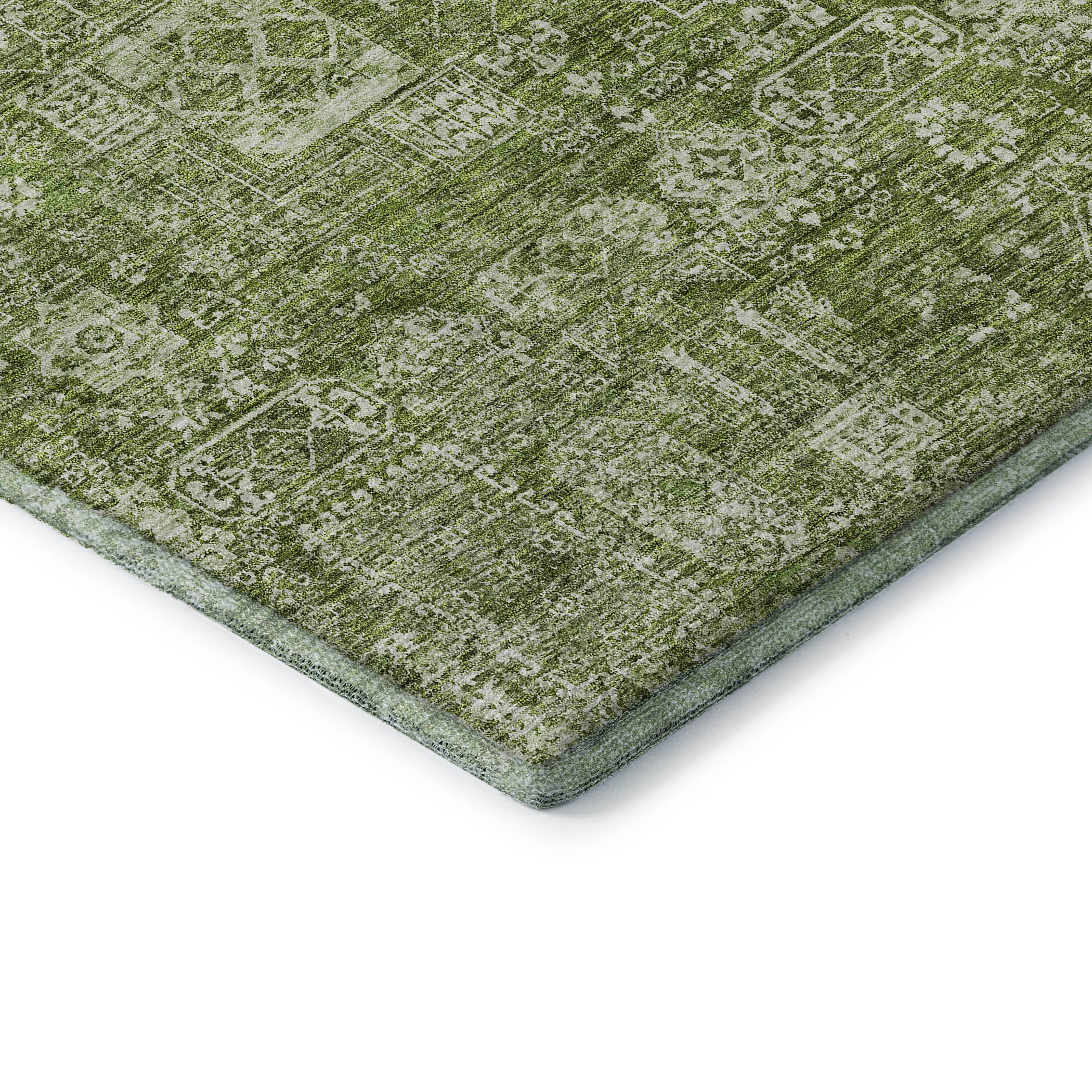 Sintra Machine Washable Transitional Aloe Green Rug 1'8" x 2'6" #shape_Rectangle