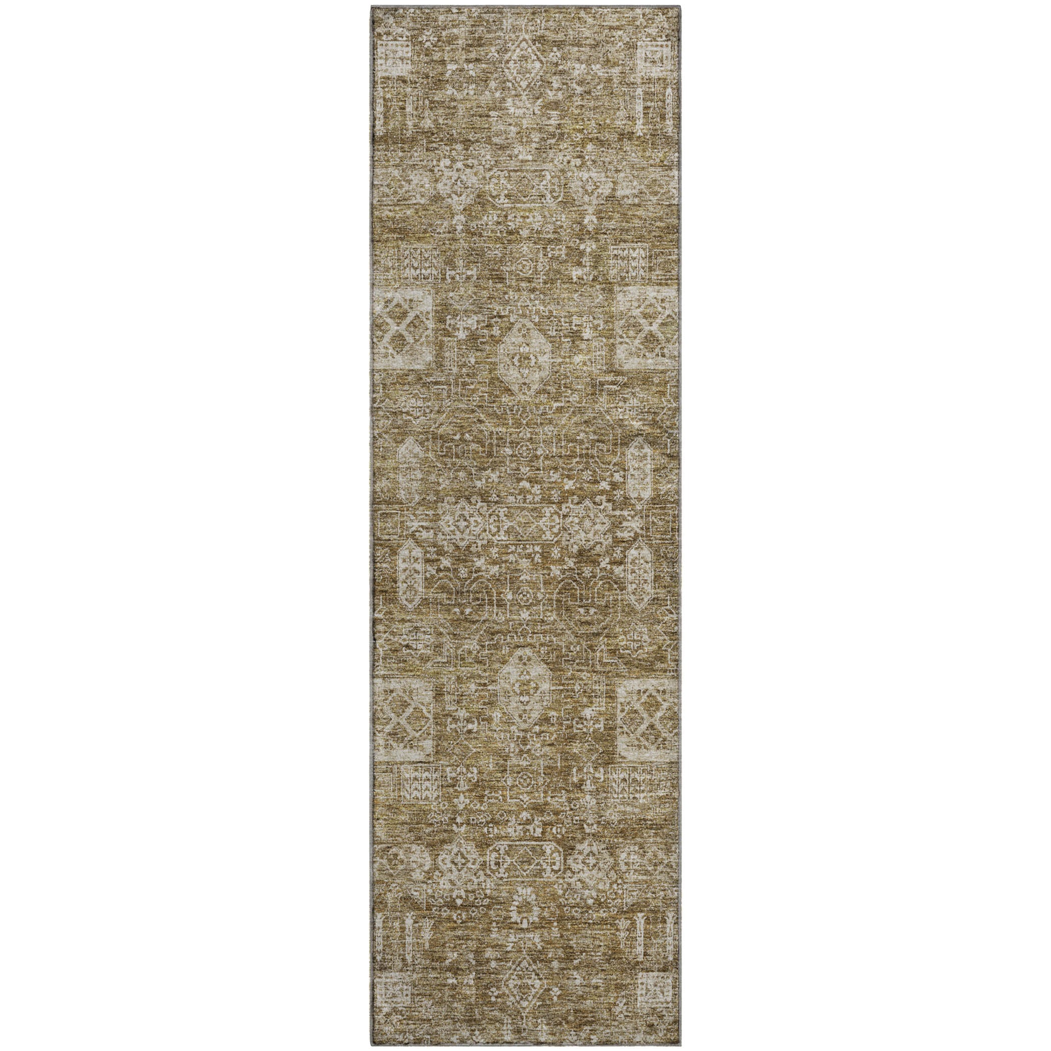 Sintra Machine Washable Transitional Brown Rug 2'3" x 7'6" #shape_Runner