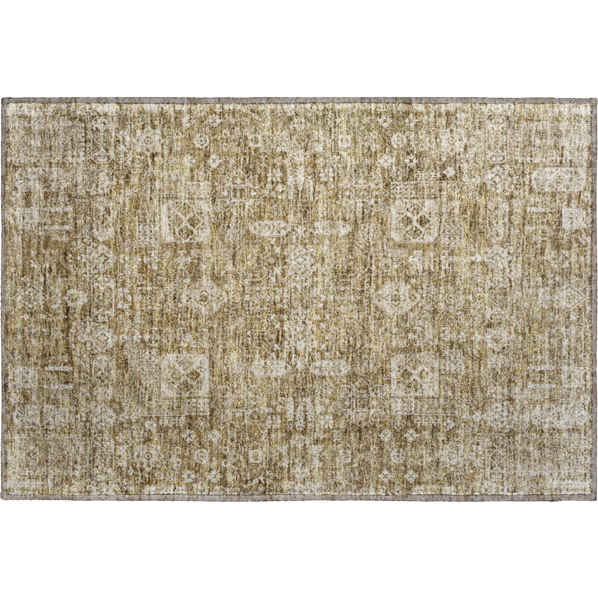 Sintra Machine Washable Transitional Brown Rug 1'8" x 2'6" #shape_Rectangle