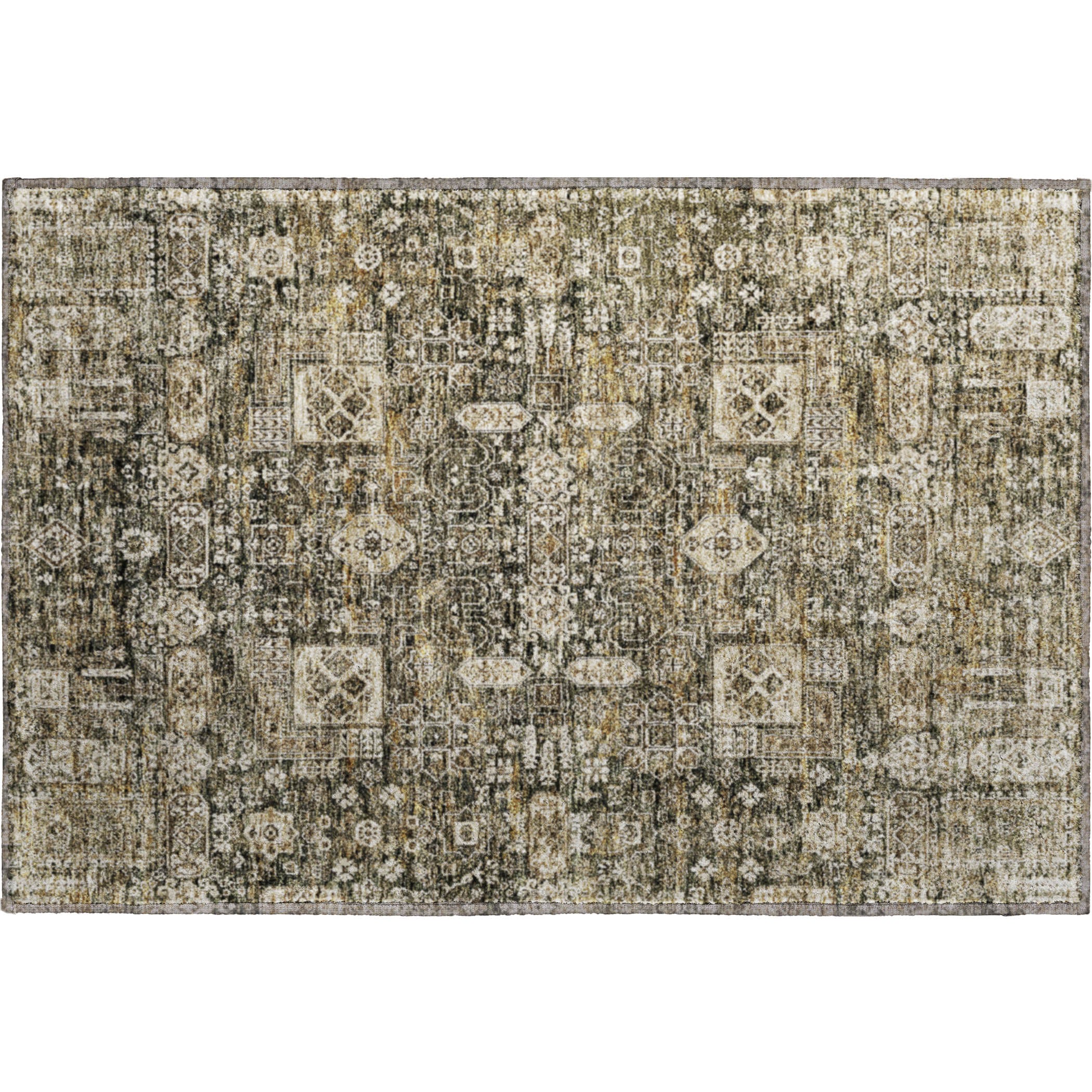 Sintra Machine Washable Transitional Coffee Brown Rug 1'8" x 2'6" #shape_Rectangle