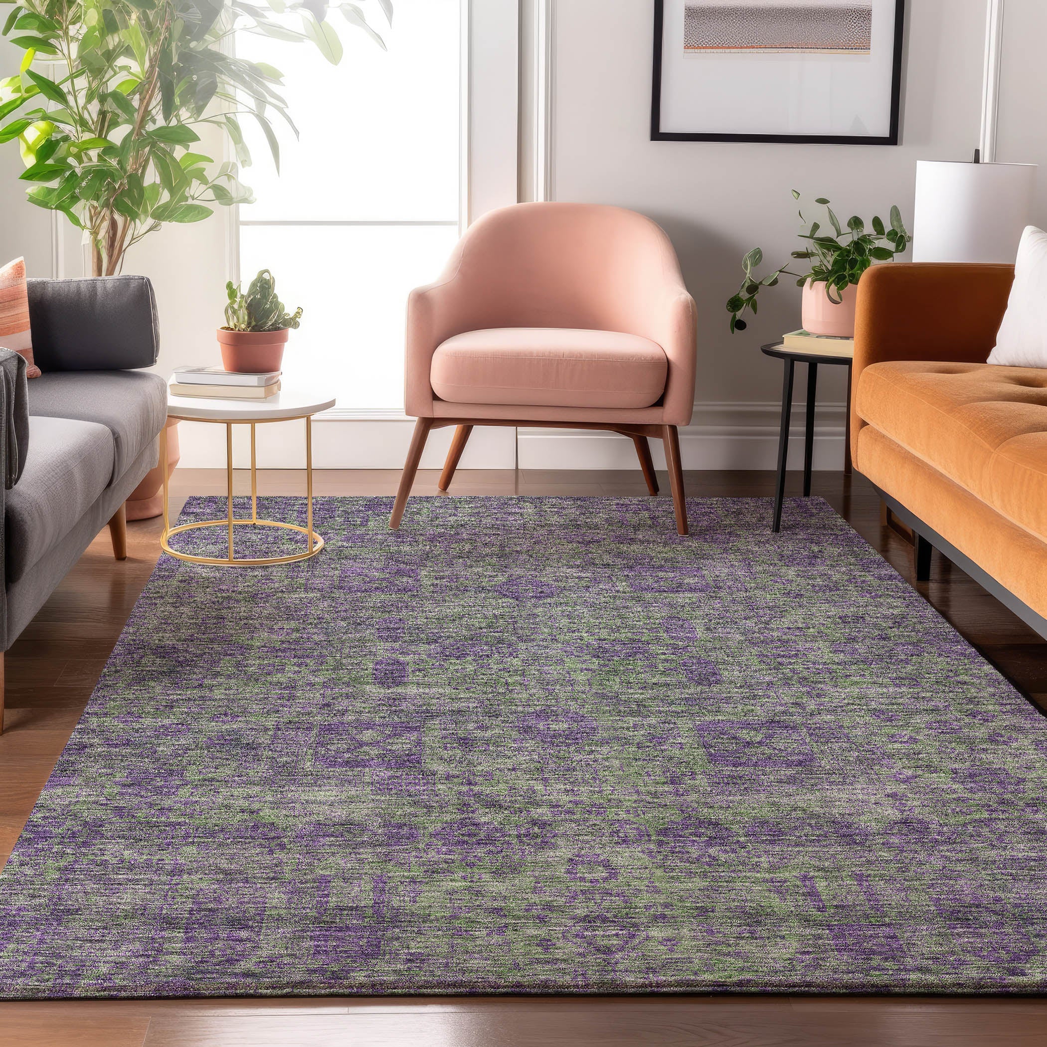 Sintra Machine Washable Transitional Fern Green Rug 2'6" x 3'10" #shape_Rectangle
