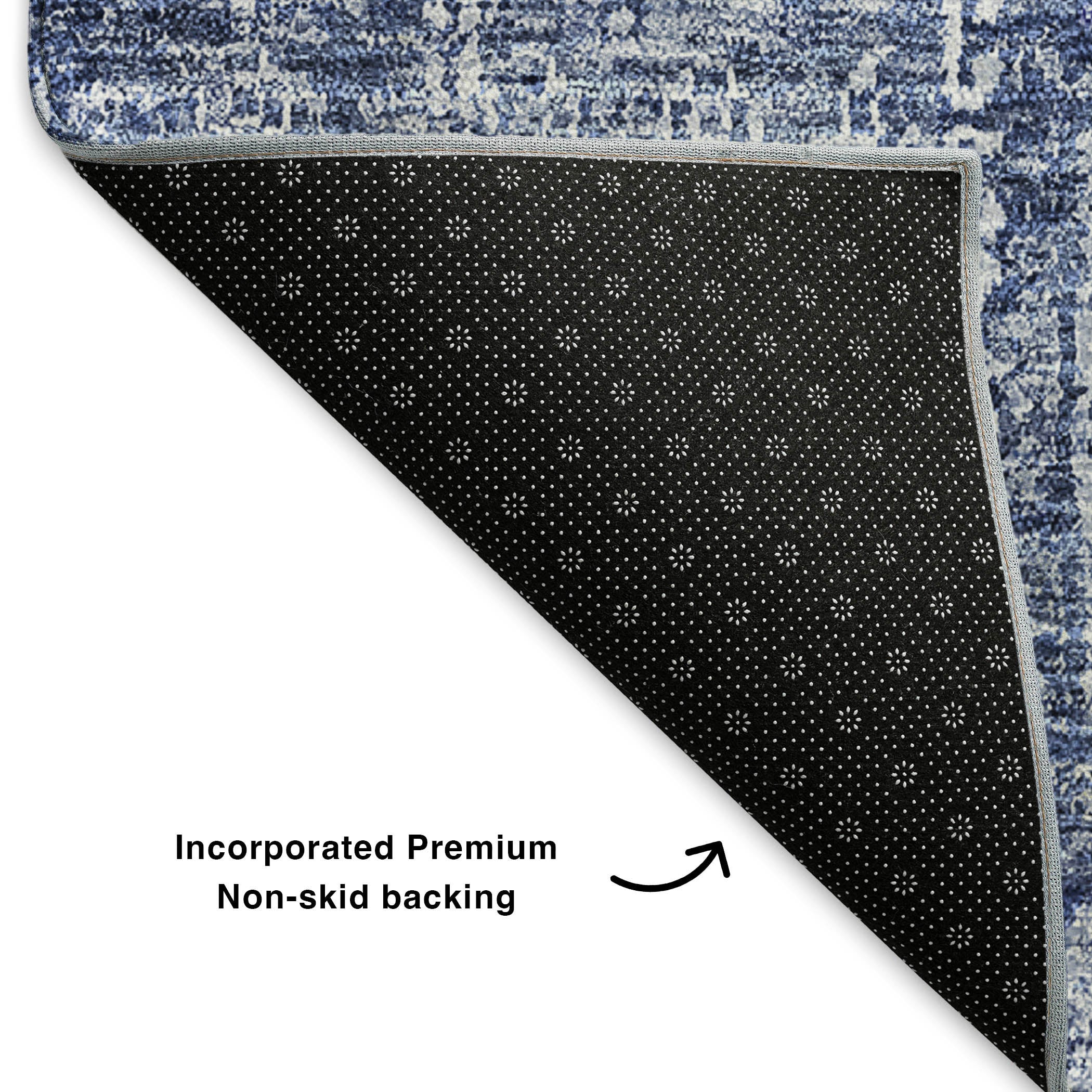 Sintra Machine Washable Transitional Navy Blue Rug 1'8" x 2'6" #shape_Rectangle
