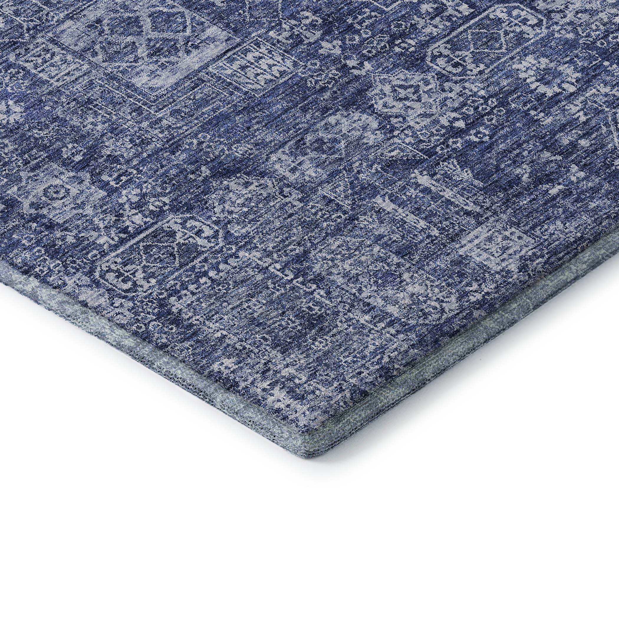 Sintra Machine Washable Transitional Navy Blue Rug 1'8" x 2'6" #shape_Rectangle