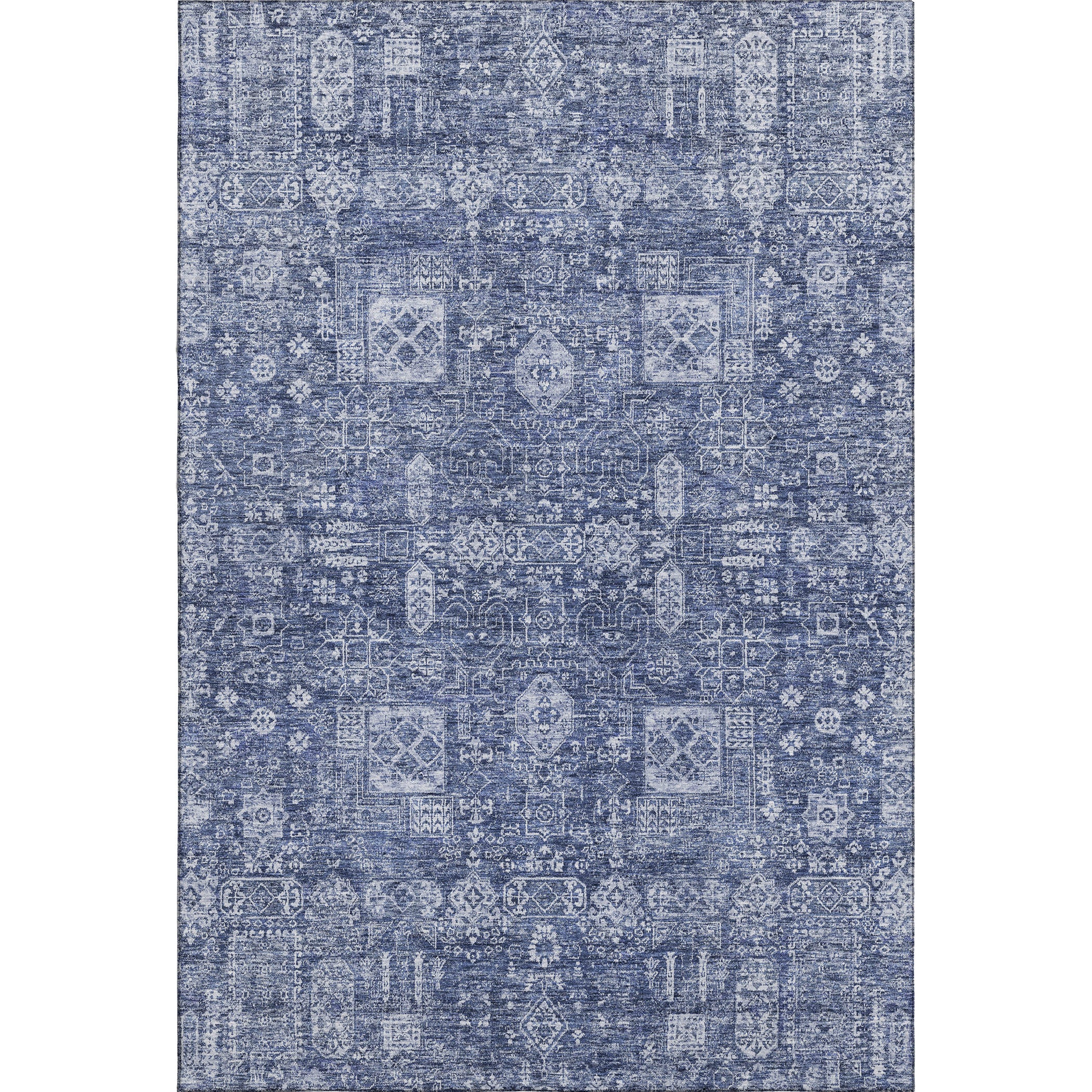 Sintra Machine Washable Transitional Navy Blue Rug 2'6" x 3'10" #shape_Rectangle