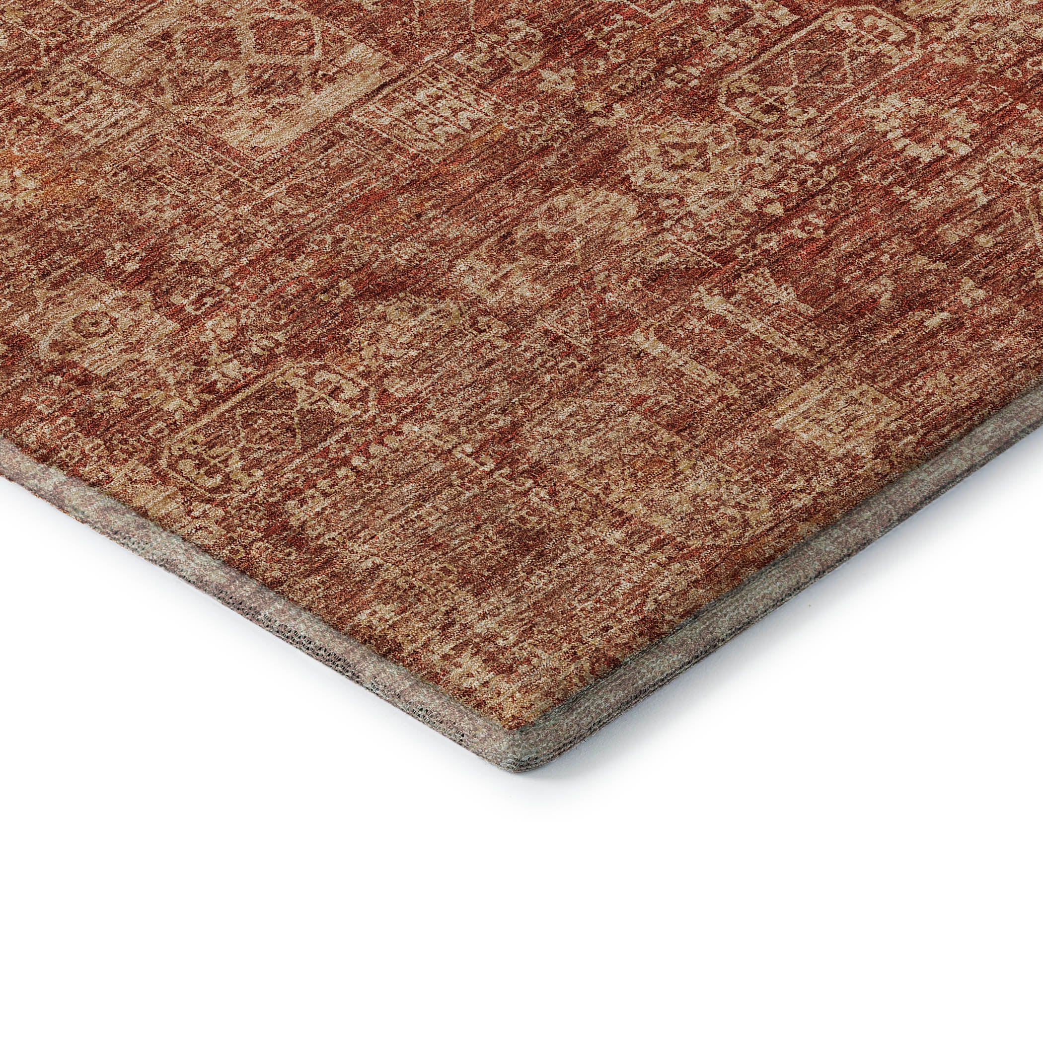 Sintra Machine Washable Transitional Paprika Orange Rug 1'8" x 2'6" #shape_Rectangle
