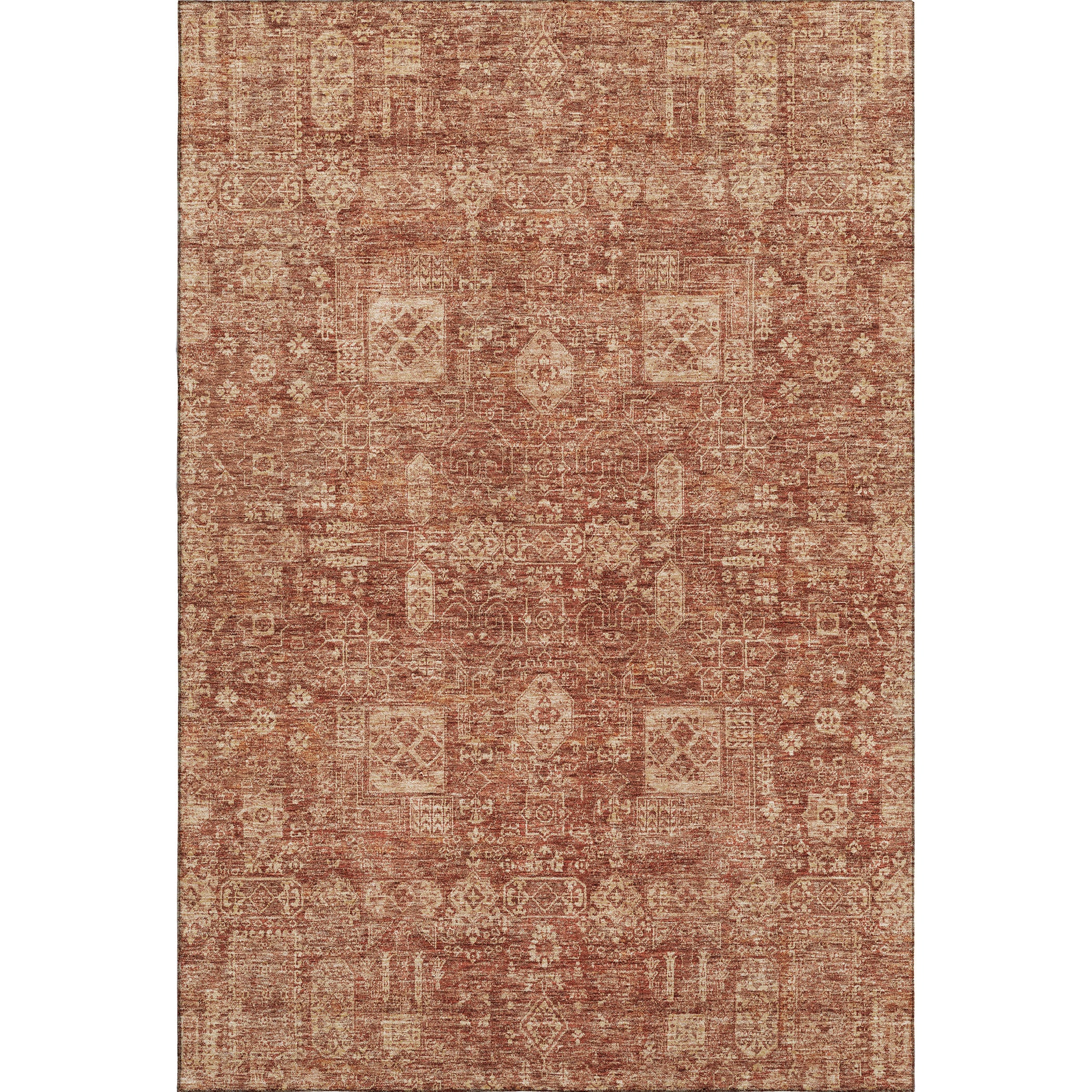 Sintra Machine Washable Transitional Paprika Orange Rug 2'6" x 3'10" #shape_Rectangle