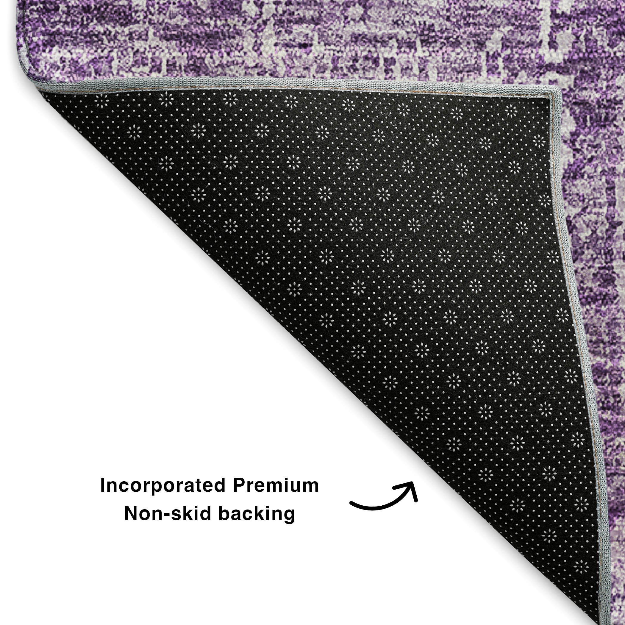 Sintra Machine Washable Transitional Purple Rug 1'8" x 2'6" #shape_Rectangle