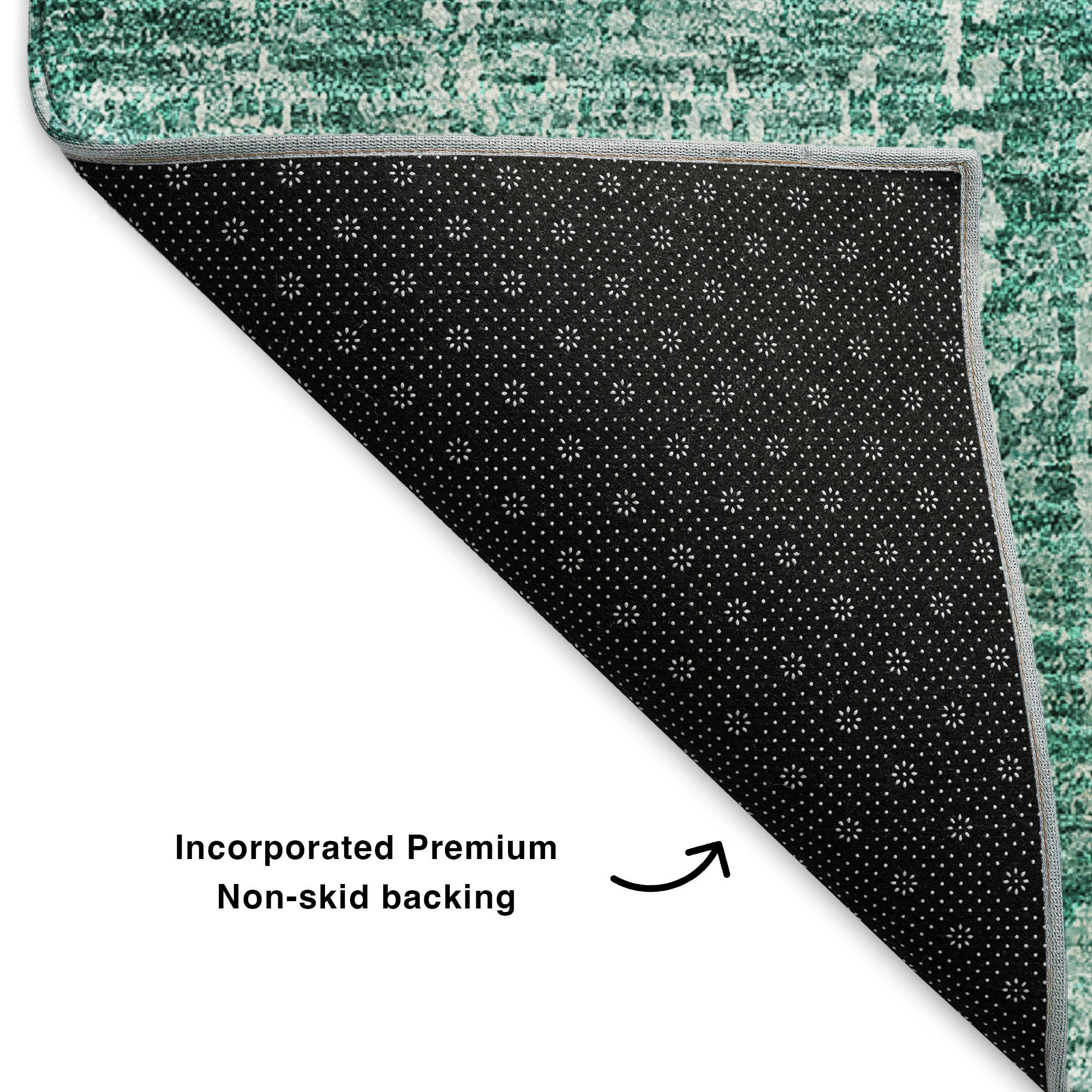 Sintra Machine Washable Transitional Teal Rug 1'8" x 2'6" #shape_Rectangle