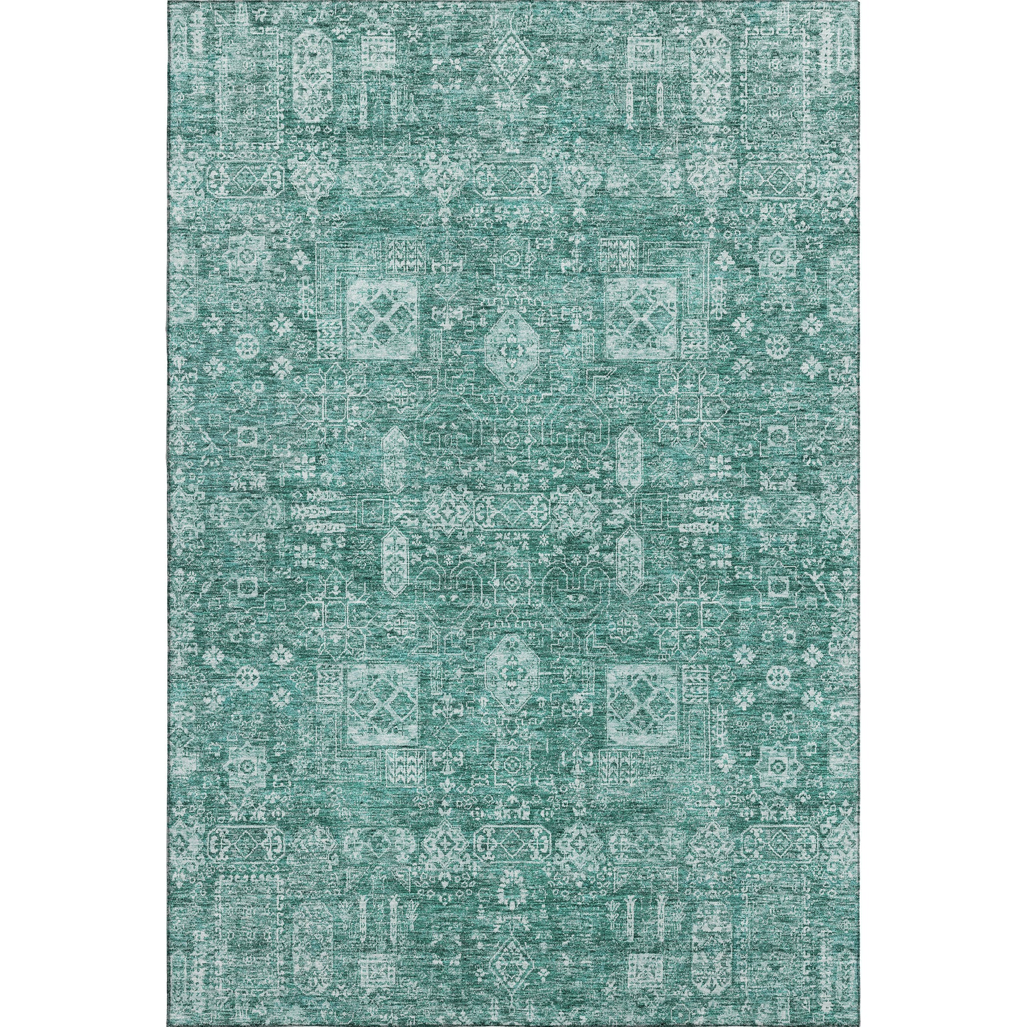 Sintra Machine Washable Transitional Teal Rug 2'6" x 3'10" #shape_Rectangle