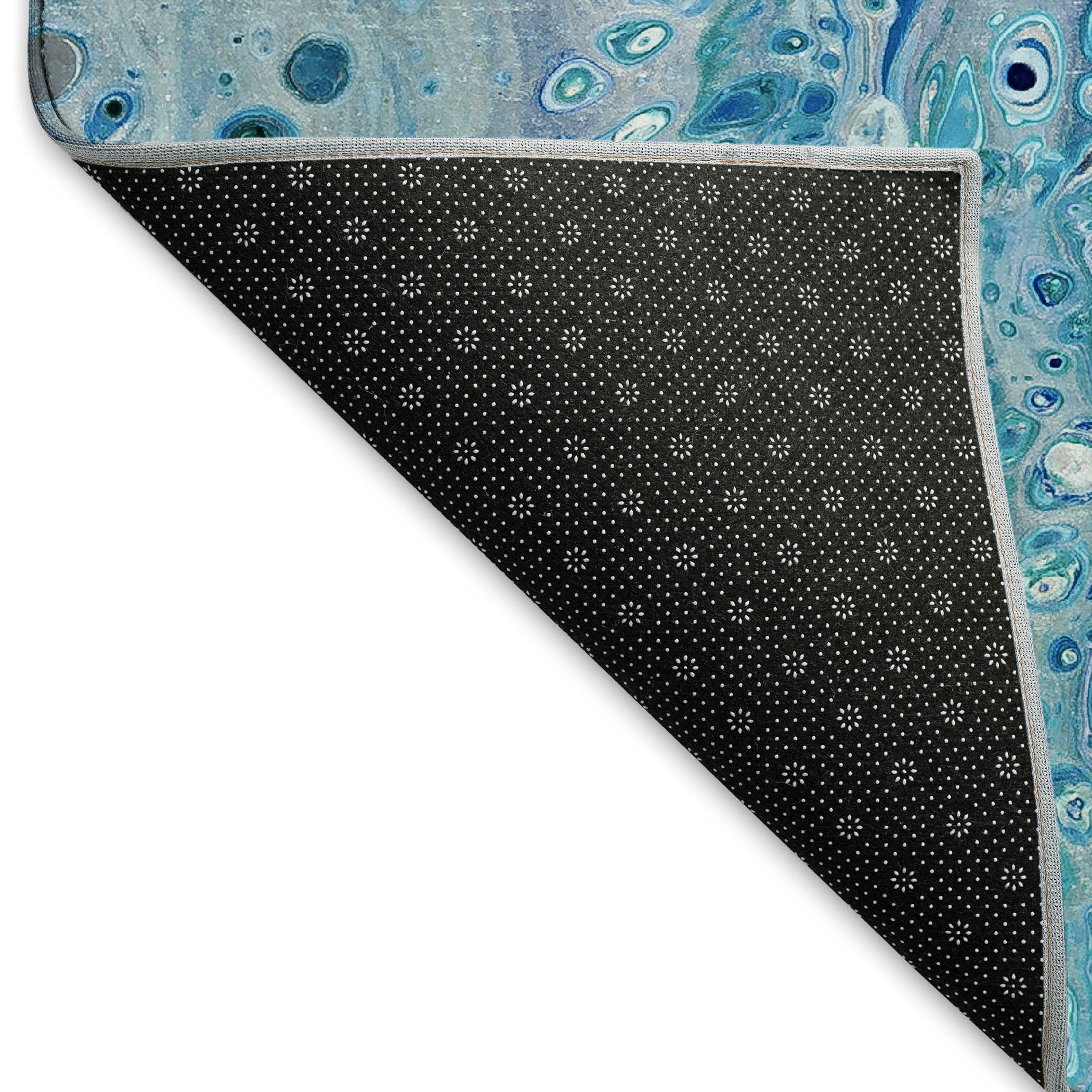 Cartagena Machine Washable Contemporary Shoreline Blue Rug 1'8" x 2'6" #shape_Rectangle