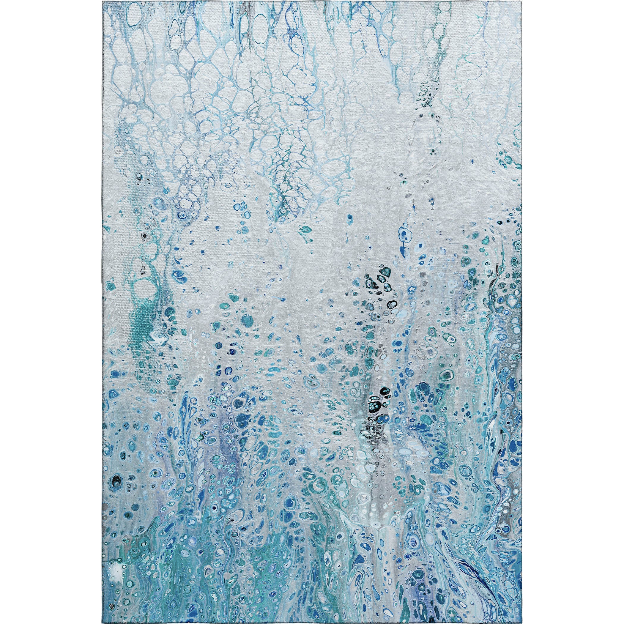 Cartagena Machine Washable Contemporary Shoreline Blue Rug 2'6" x 3'10" #shape_Rectangle