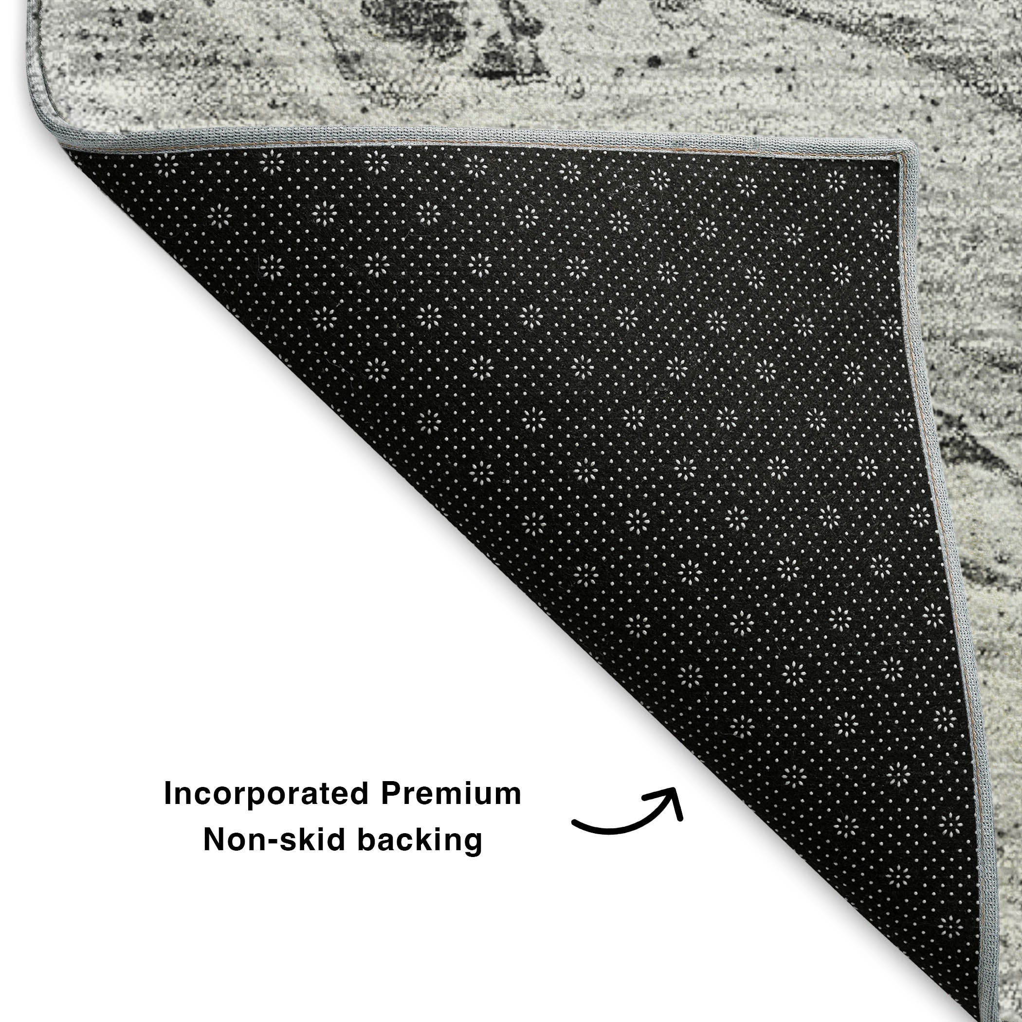 Kyoto Machine Washable Transitional Gray Rug 1'8" x 2'6" #shape_Rectangle