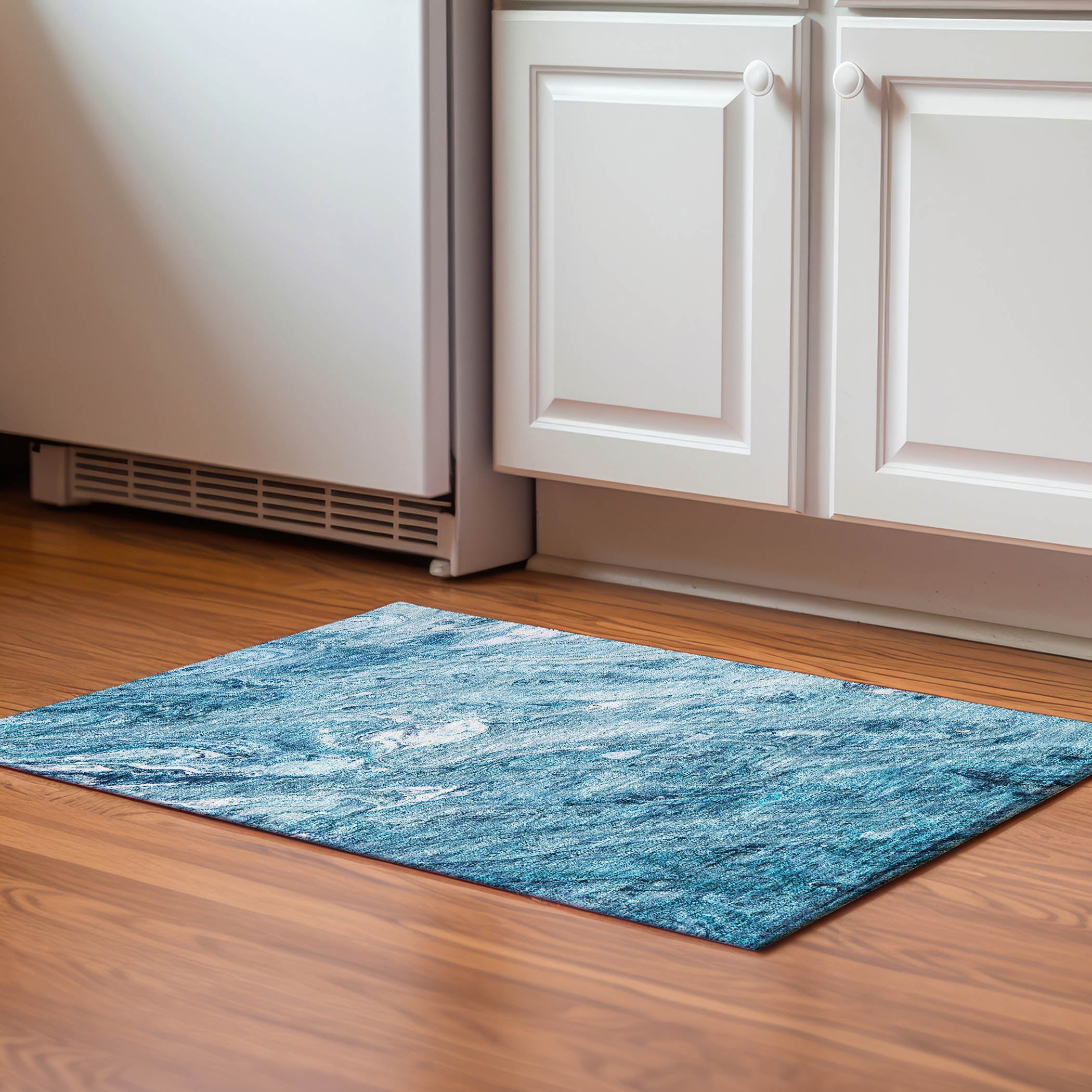 Kyoto Machine Washable Transitional Sky Blue Rug 1'8" x 2'6" #shape_Rectangle