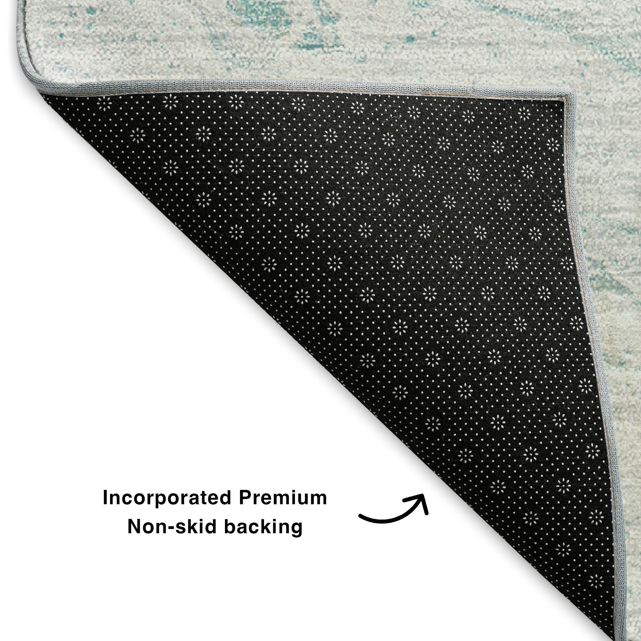 Kyoto Machine Washable Transitional Teal Rug 1'8" x 2'6" #shape_Rectangle