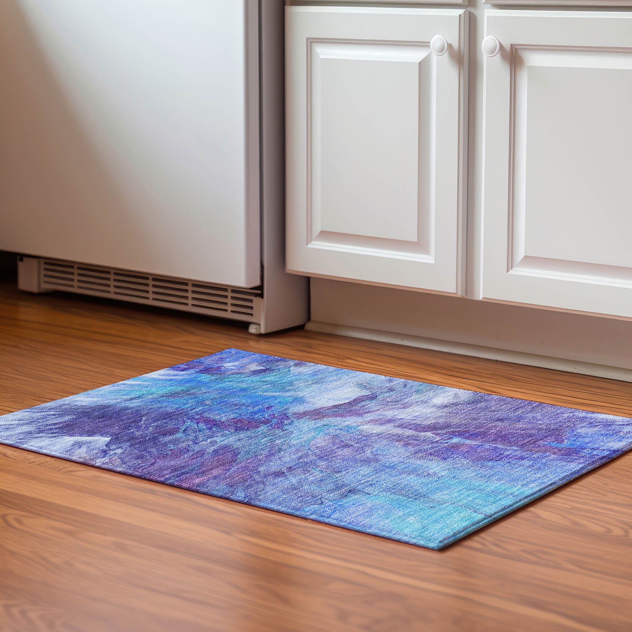 Colombo Machine Washable Transitional Blue Rug 1'8" x 2'6" #shape_Rectangle