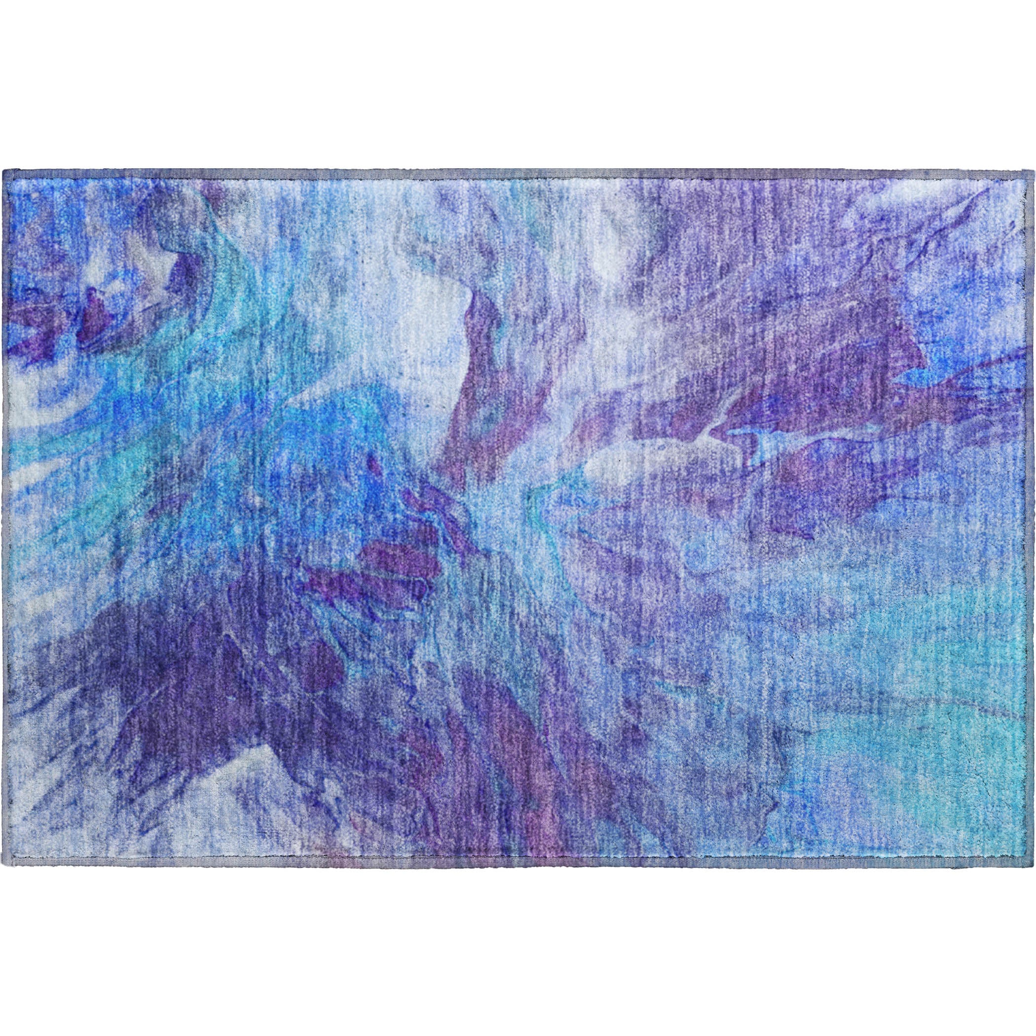 Colombo Machine Washable Transitional Blue Rug 1'8" x 2'6" #shape_Rectangle