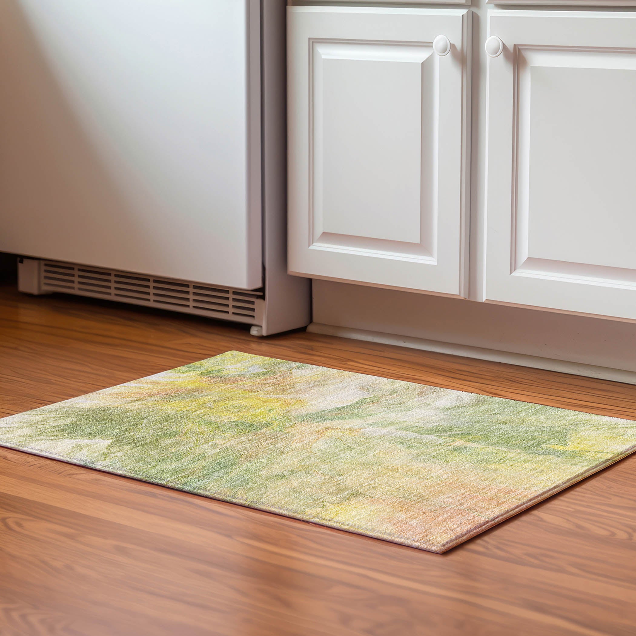 Colombo Machine Washable Transitional Green Rug 1'8" x 2'6" #shape_Rectangle