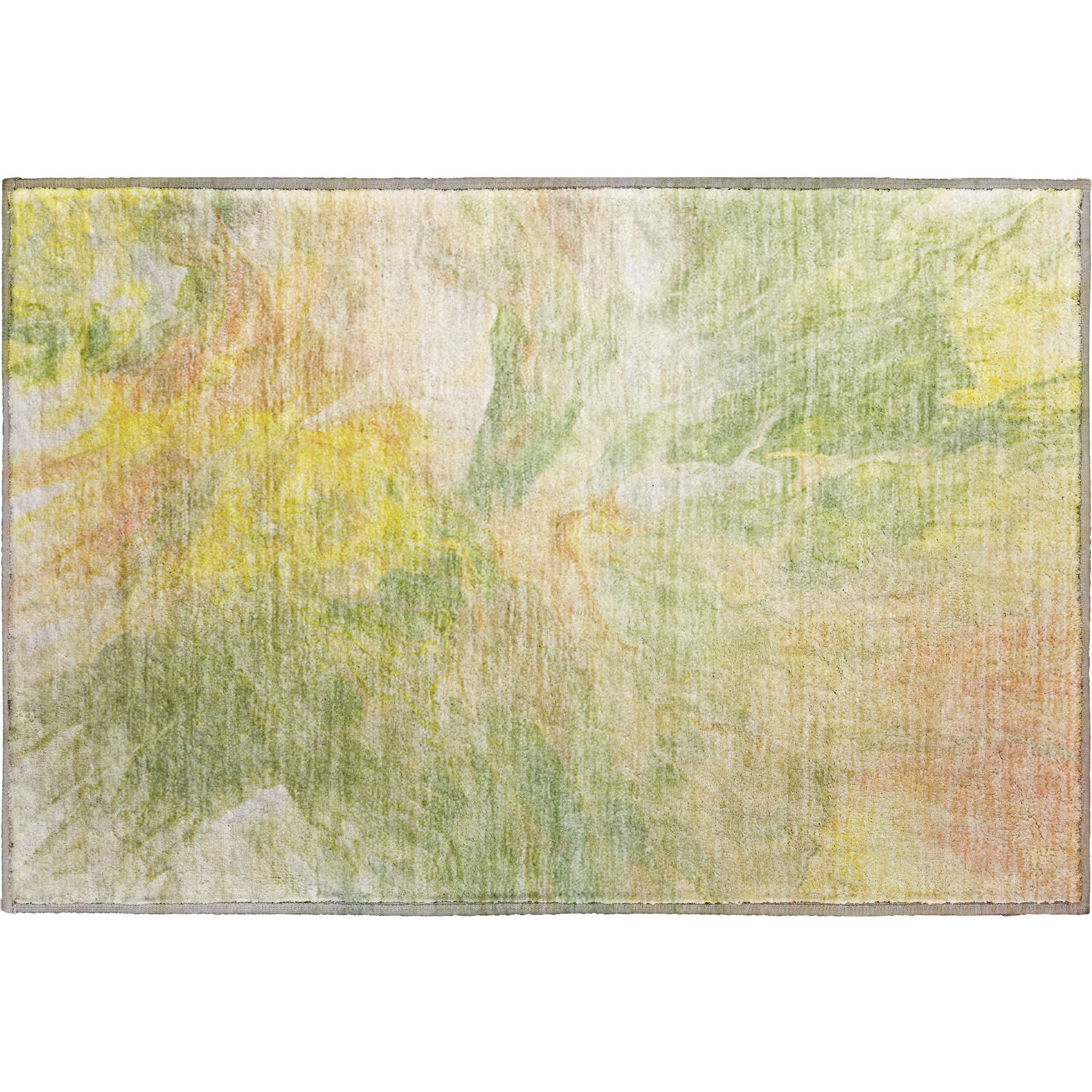 Colombo Machine Washable Transitional Green Rug 1'8" x 2'6" #shape_Rectangle