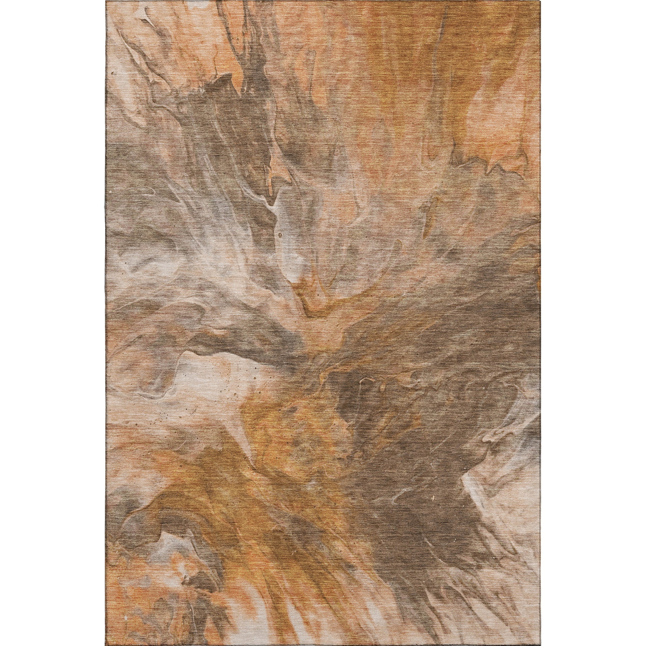 Colombo Machine Washable Transitional Paprika Orange Rug 2'6" x 3'10" #shape_Rectangle