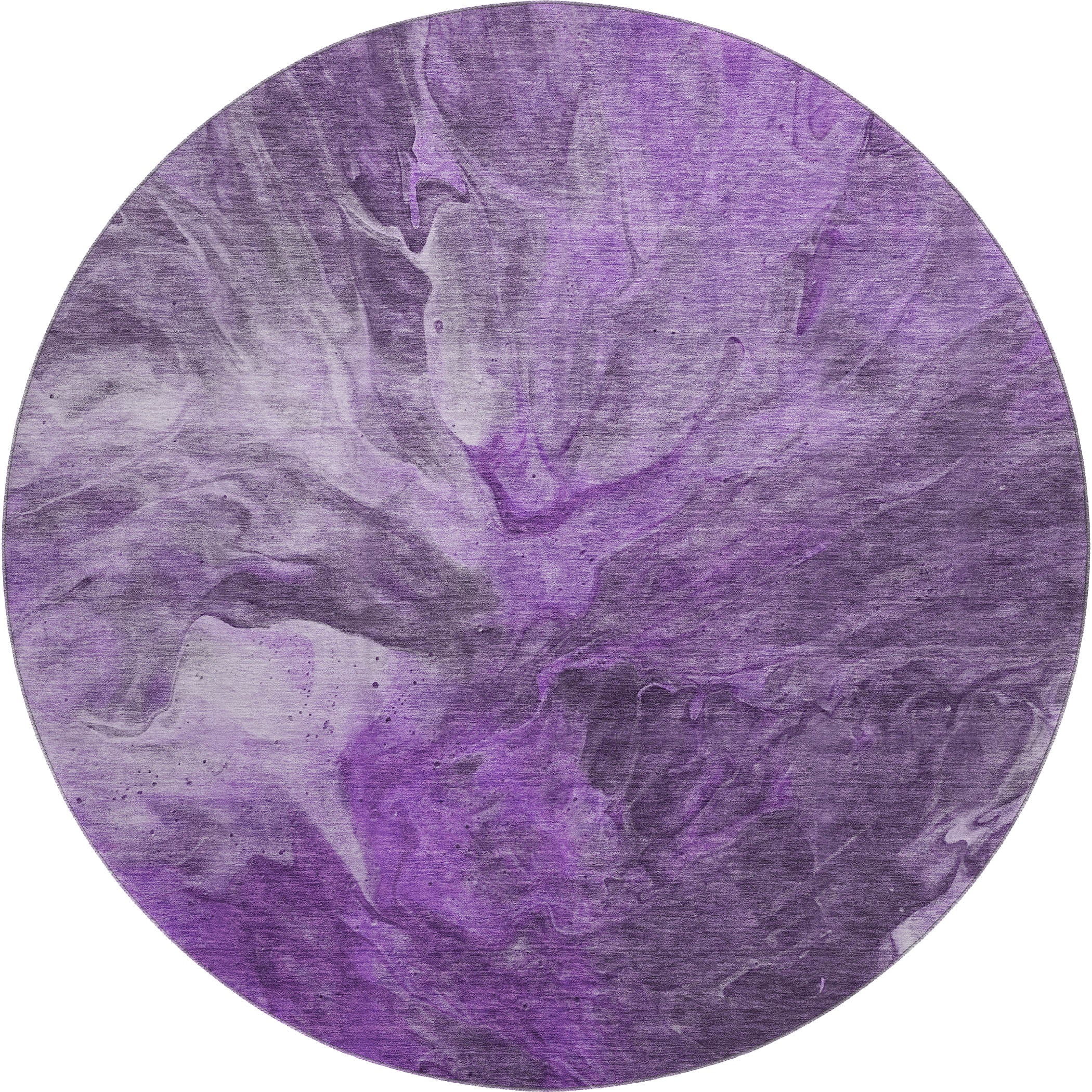 Colombo Machine Washable Transitional Purple Rug 8' x 8' #shape_Round